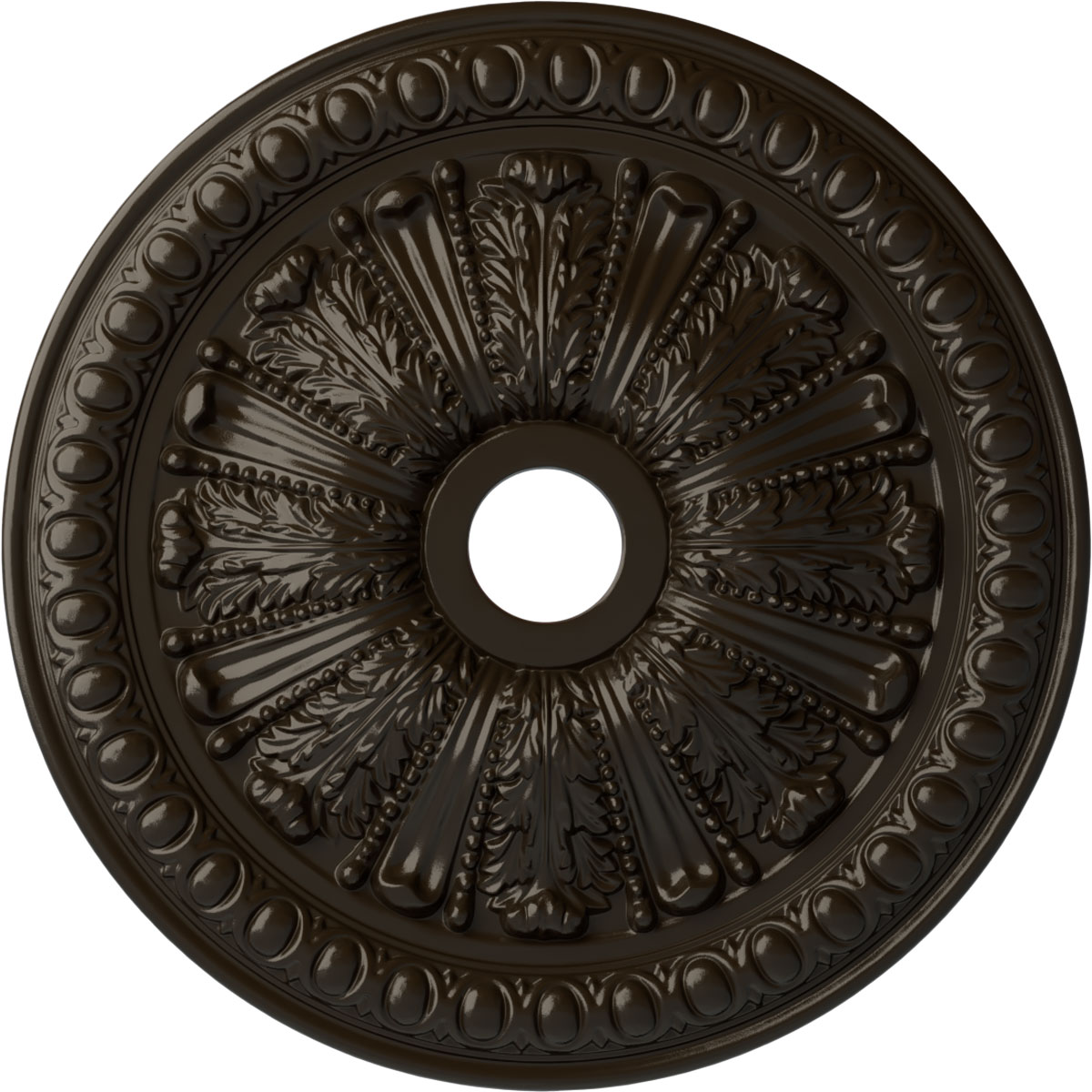 Ekena Millwork CM27TOSHF Tomango Egg and Dart 27.875-in W x 27.875-in L Painted Stone Hearth Polyurethane Whole Ceiling Medallion