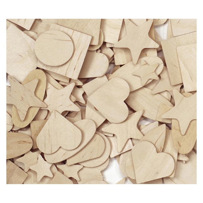 Creativity Street Wood Shapes, Natural Colored, Assorted Shapes, 0.5-in To  2 Inch, 1000-Pieces at