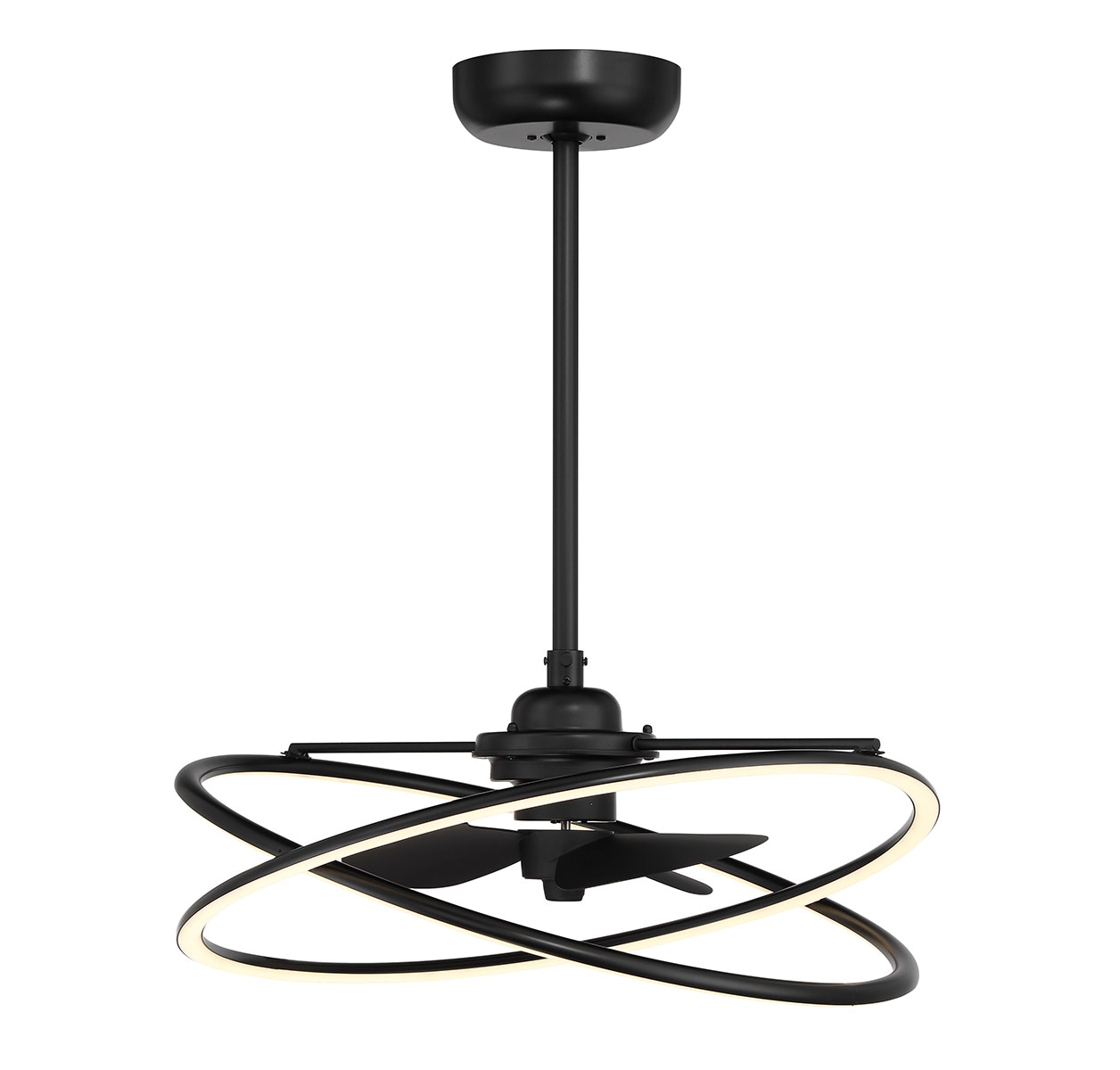 Savoy House 24-FD-745-89 Dorado 14-in Integrated LED Matte Black with Black Blades Fandelier - Remote Included ( 3 -Blade )