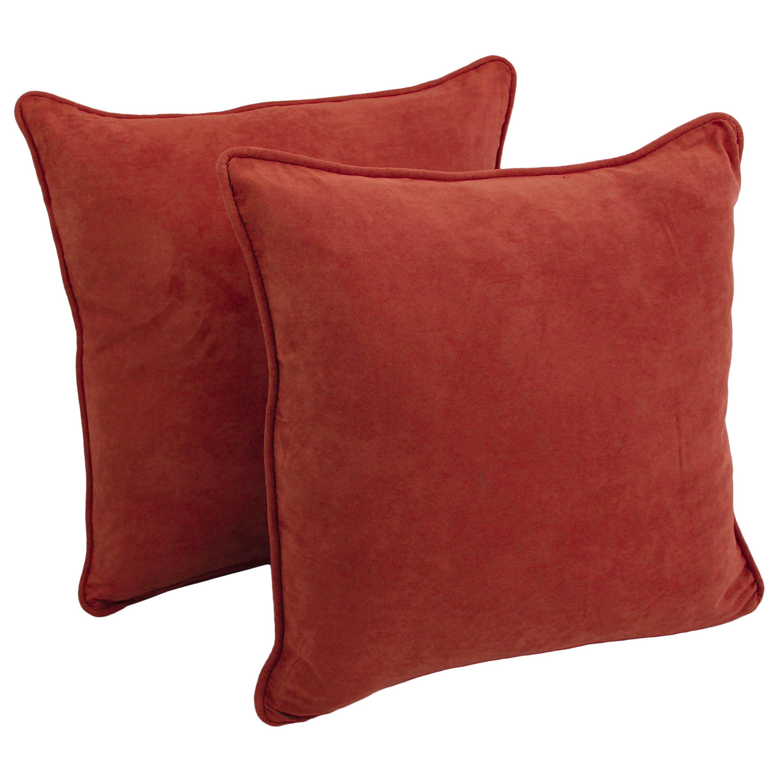 Blazing Needles 9813-CD-S2-MS-CR 2 -Piece 25-in x 25-in Cardinal Red Square Indoor Decorative Pillow