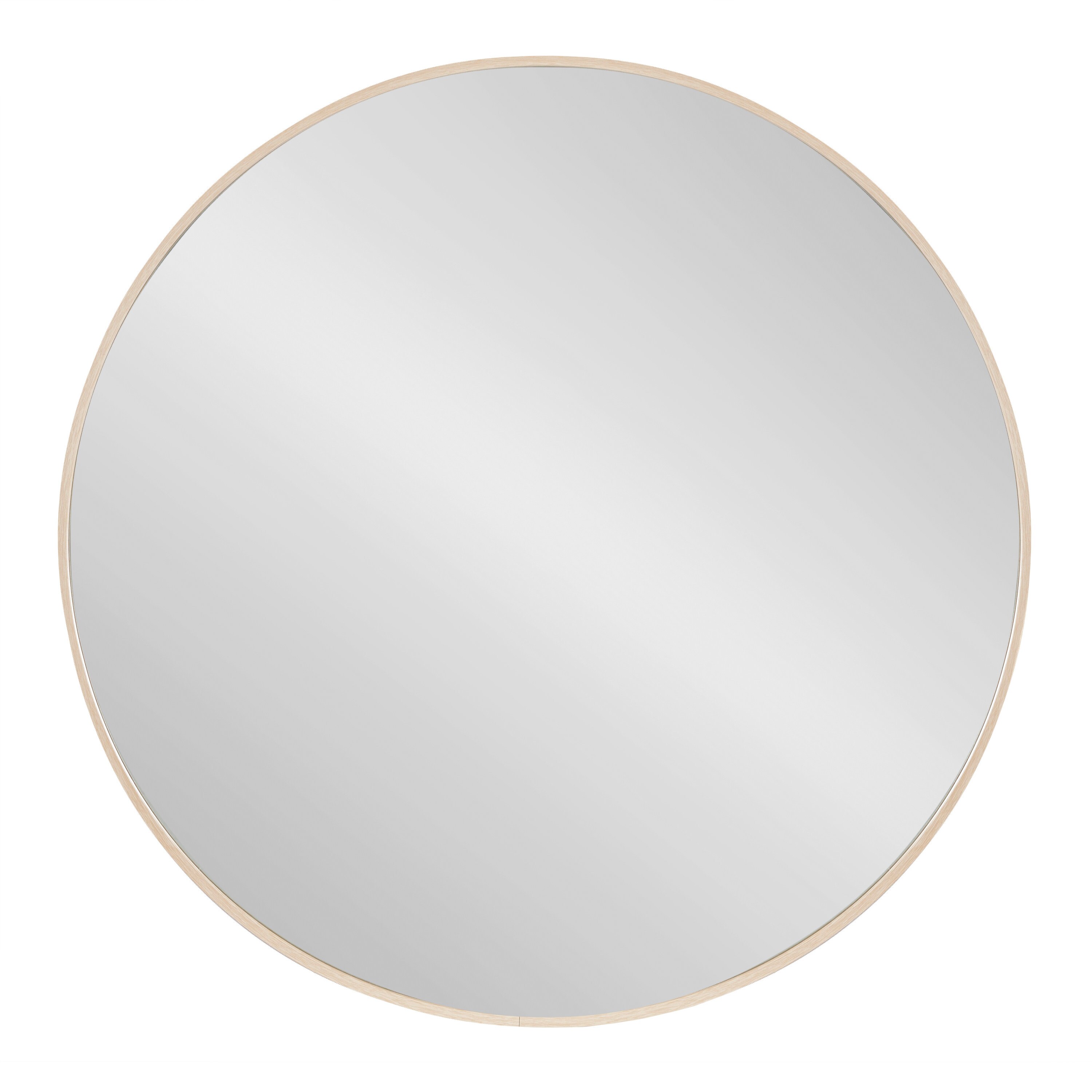 Kate and Laurel 23.58-in W x 23.58-in H Round Natural Framed Wall Mirror
