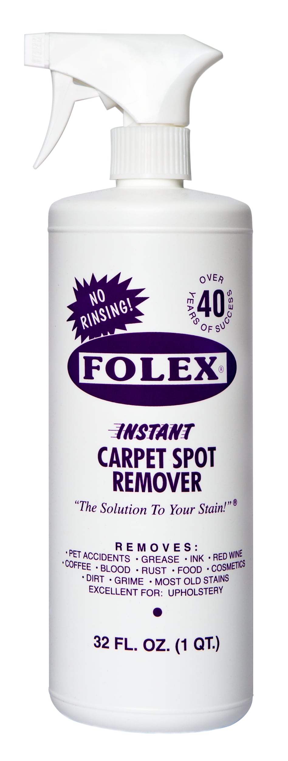 FOLEX 1 QUART Spot Remover Spray 32-oz - Eco-Friendly, Removes Pet Stains -  Pump Spray Application - Odor Free in the Carpet Cleaning Solution  department at