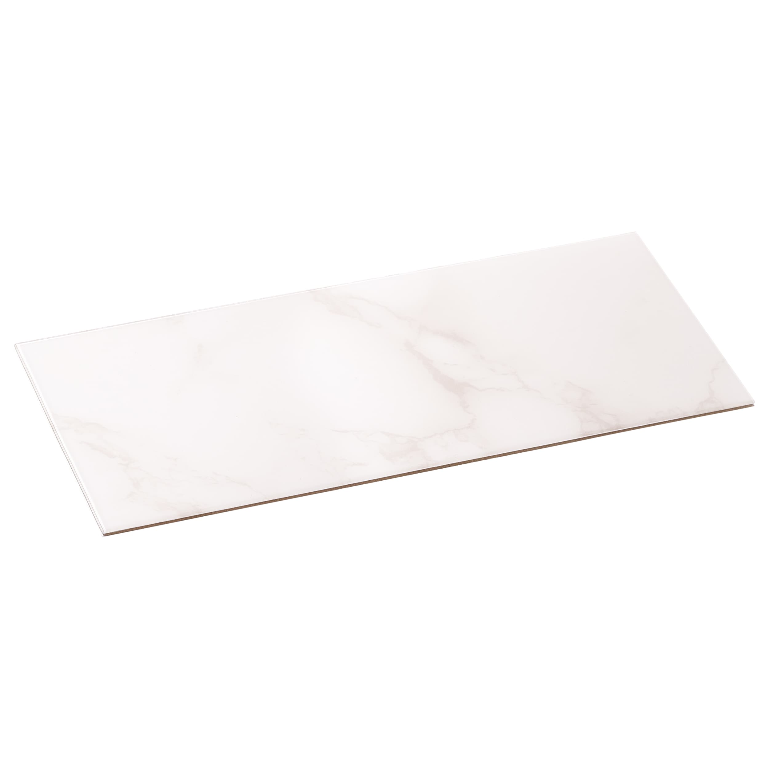 Carrara White 4'' x 8'' PVC Peel and Stick Subway Tile
