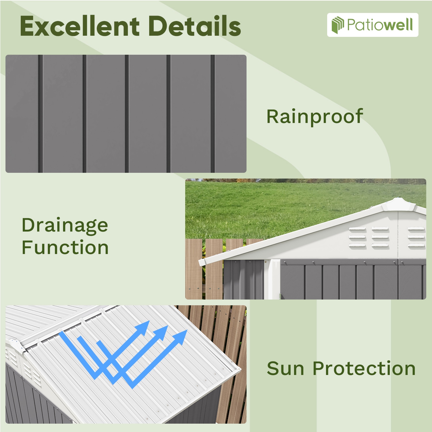 Patiowell WES-PS1146S0BN24 Metal-Storage-Buildings-Sheds - View #4