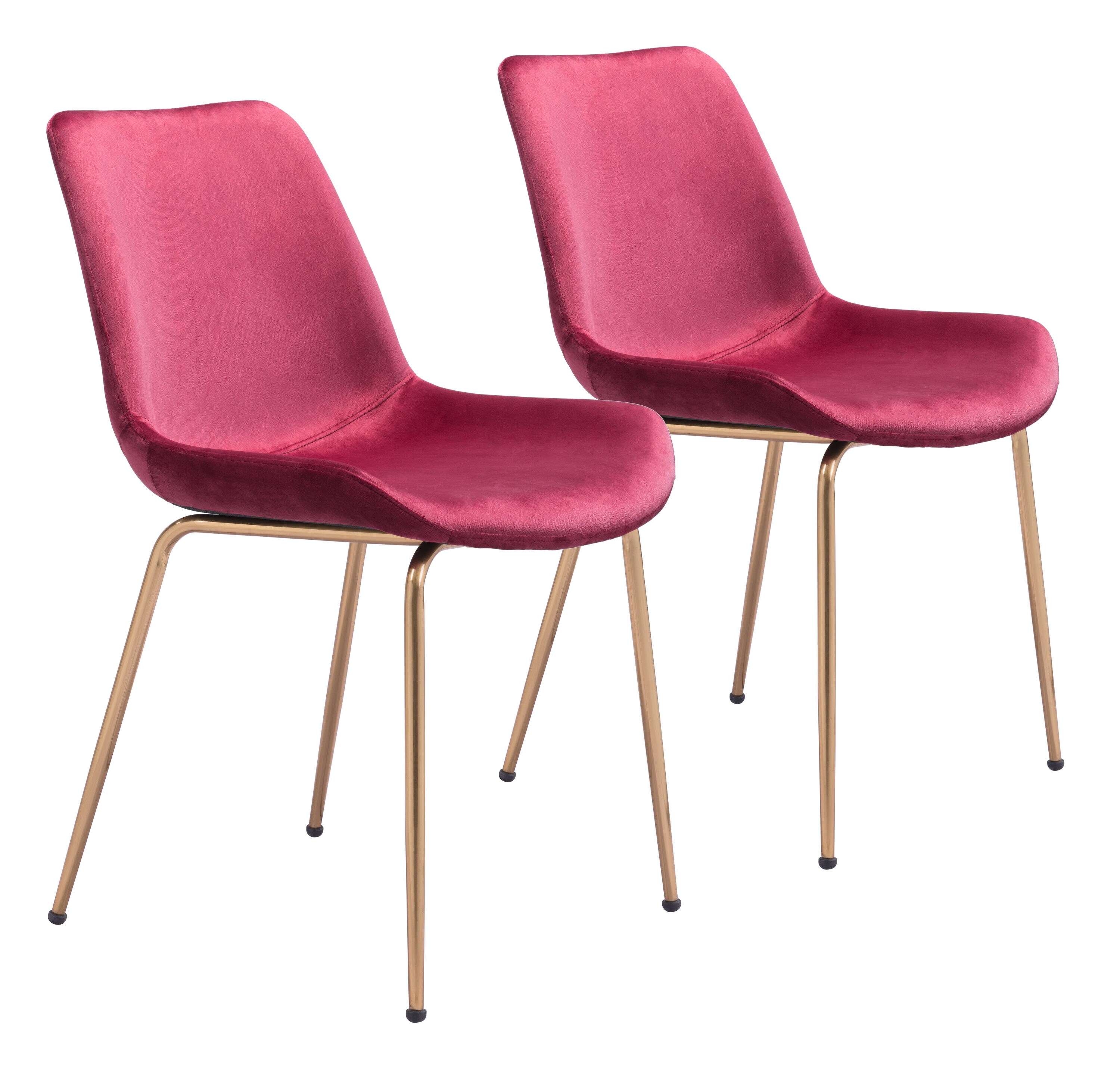 Zuo Modern 101769 Set of 2 Tony Contemporary/Modern Polyester Upholstered Side Chair (Metal Frame)