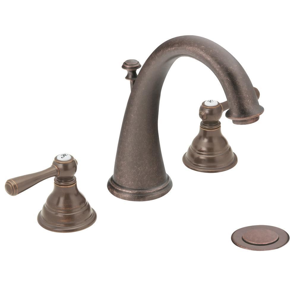 Moen T6125ORB Kingsley Oil-rubbed bronze Widespread 2-handle WaterSense High-arc Commercial/Residential Handle Bathroom Sink Faucet