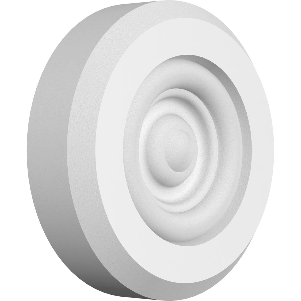 Ekena Millwork ROSP040X040X100GRY03 Standard Grayson Bullseye with Beveled Edge Bullseye 4-in x 4-in Round Unfinished PVC Rosette