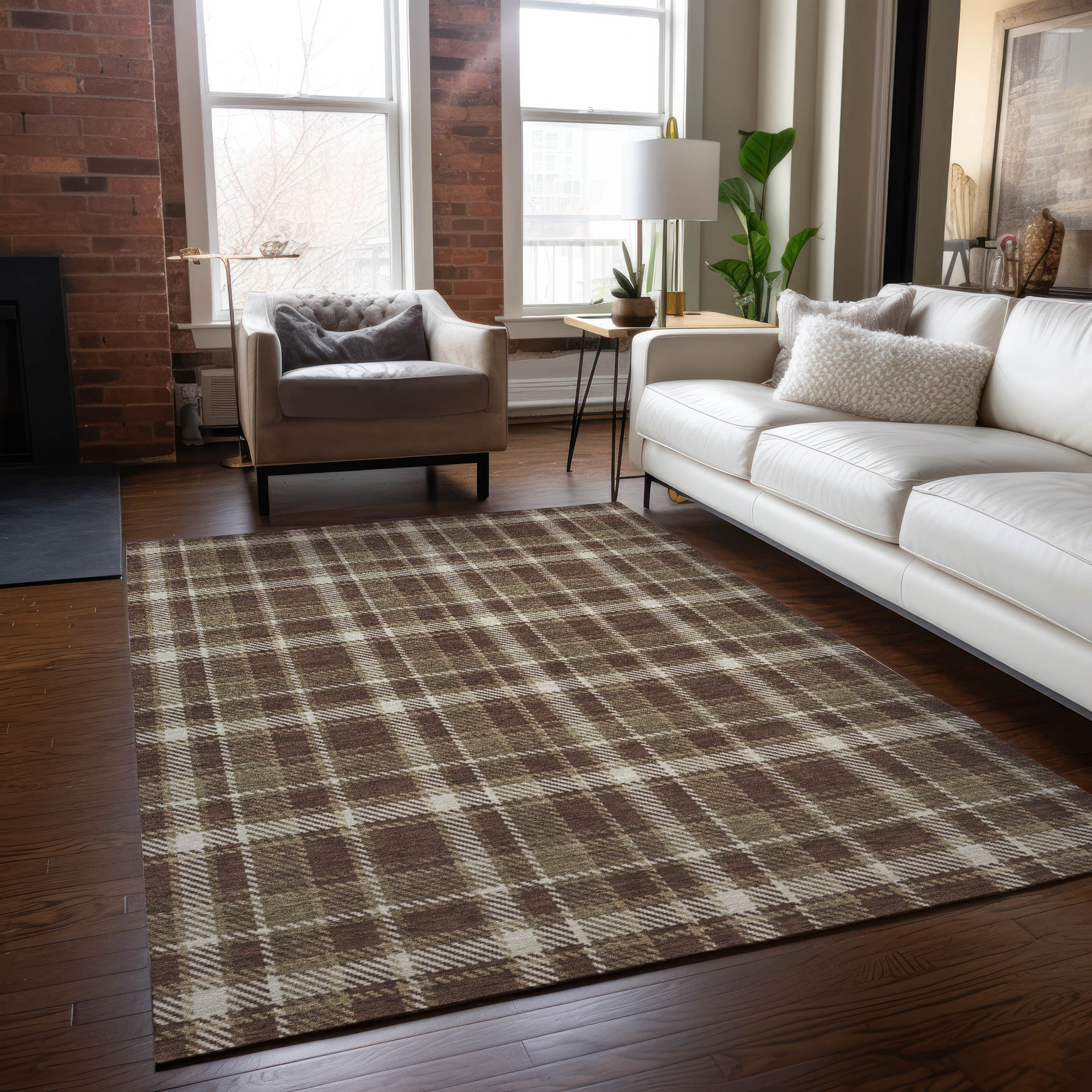 Addison Rugs ACN563CH5X8 Chantille ACN563CH 5 x 7 (ft) Polyester Chocolate Rectangular Indoor/Outdoor Abstract Machine washable Area rug