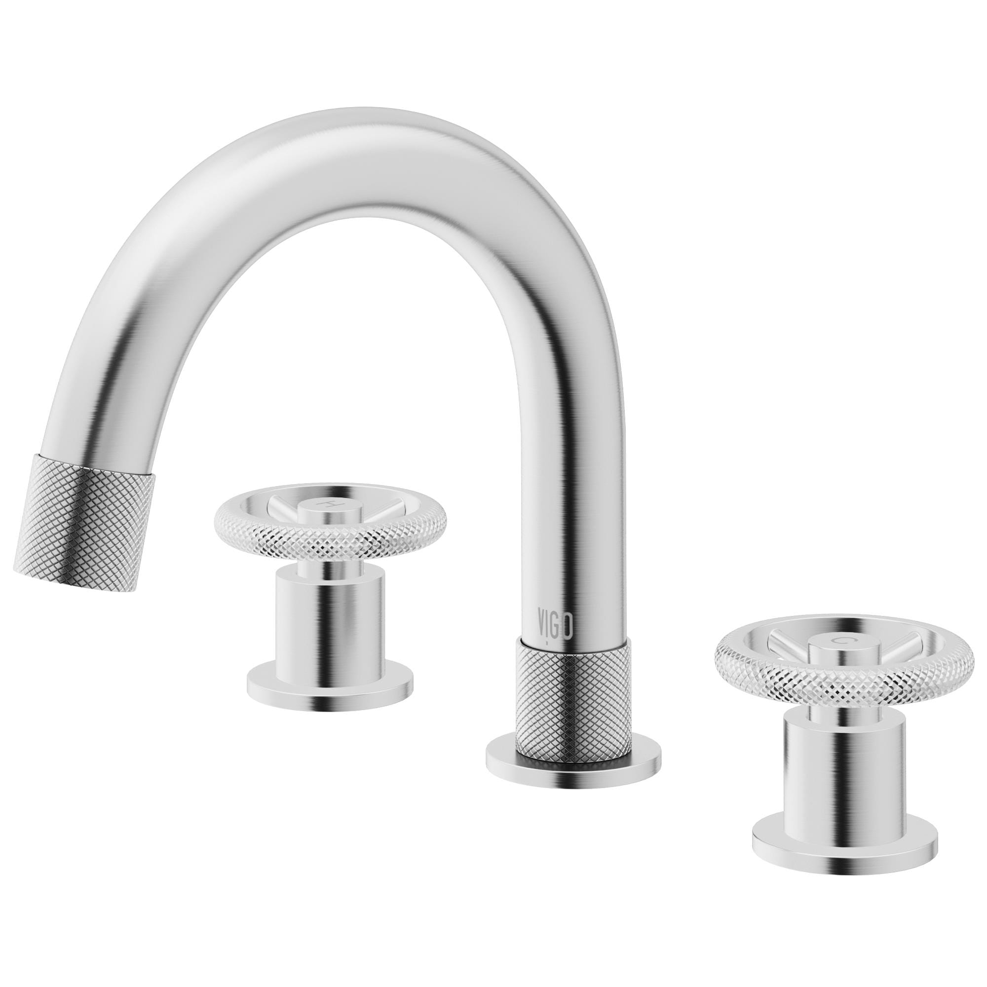 VIGO VG01306BN Wythe Brushed Nickel Widespread 2-handle WaterSense High-arc Commercial/Residential Handle Bathroom Sink Faucet