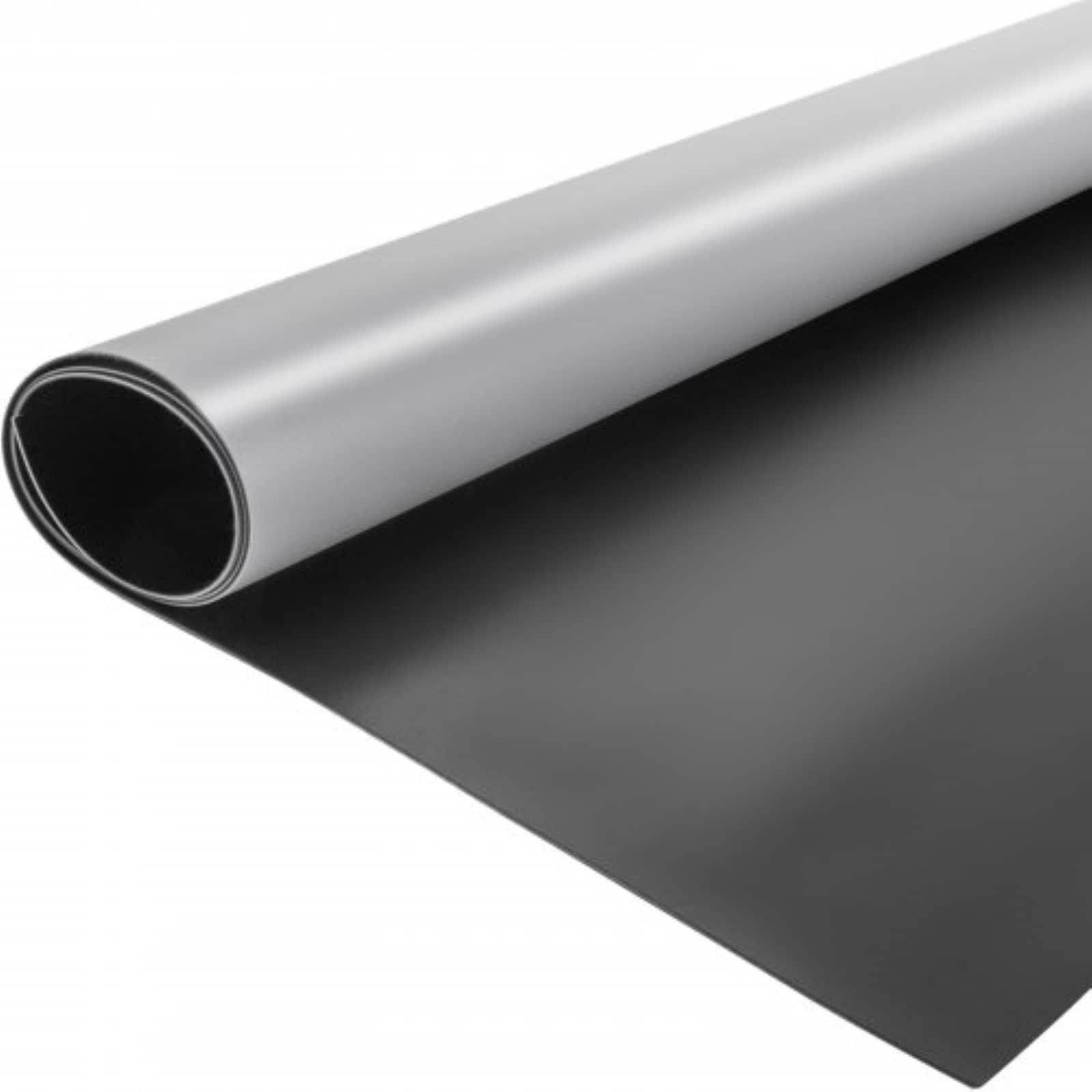 Slickblue Reversible PVC Vinyl Garage Flooring Roll 103.6 Square Feet Per Roll 6.6 ft x 15.7 ft x 1.5 mm T for Home Dance Studios Fitness Rooms Rehearsal Spaces and Schools Gray Black