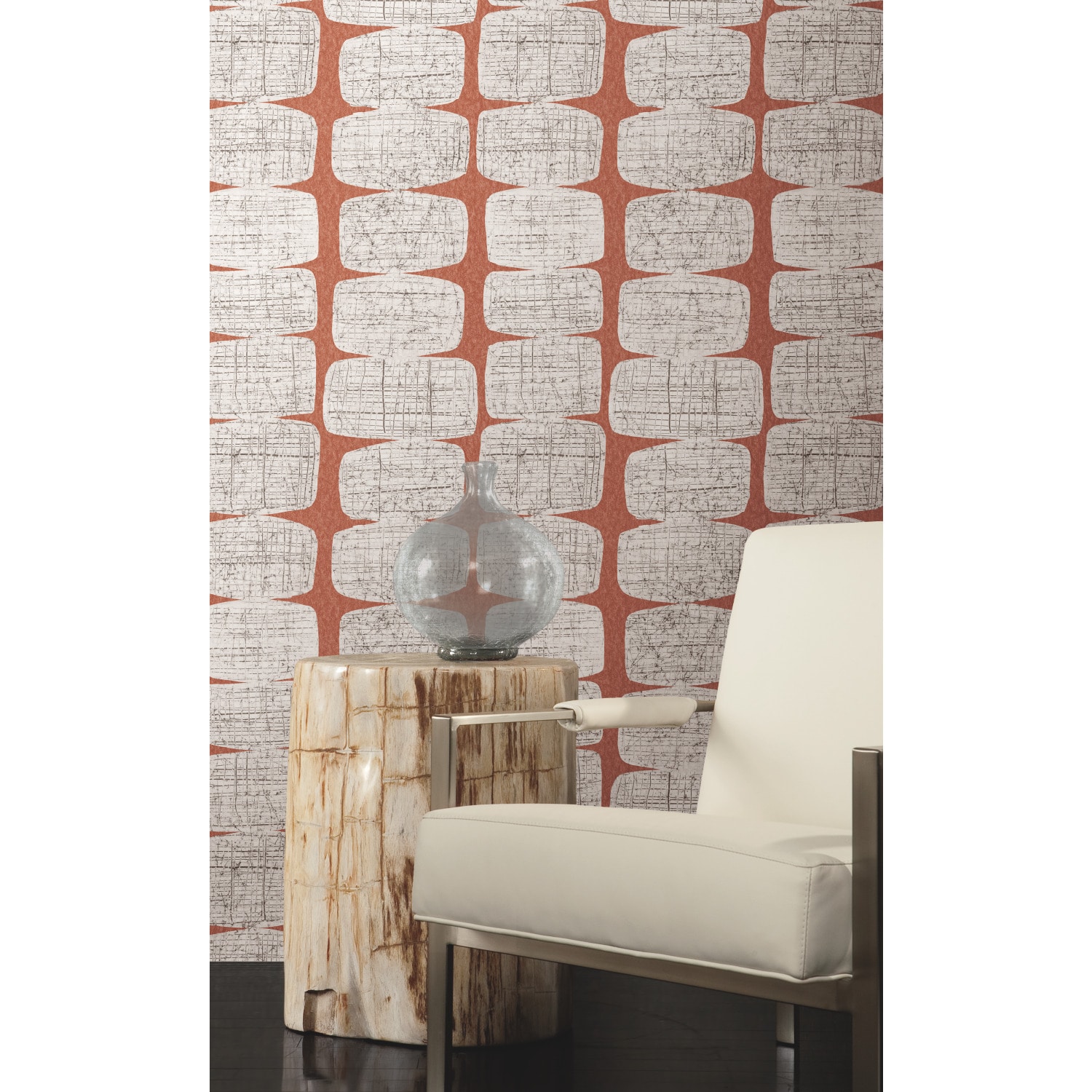 RoomMates RMK11620RL 28.29-Sq. Feet Orange Vinyl Geometric Self-adhesive Peel and Stick Wallpaper