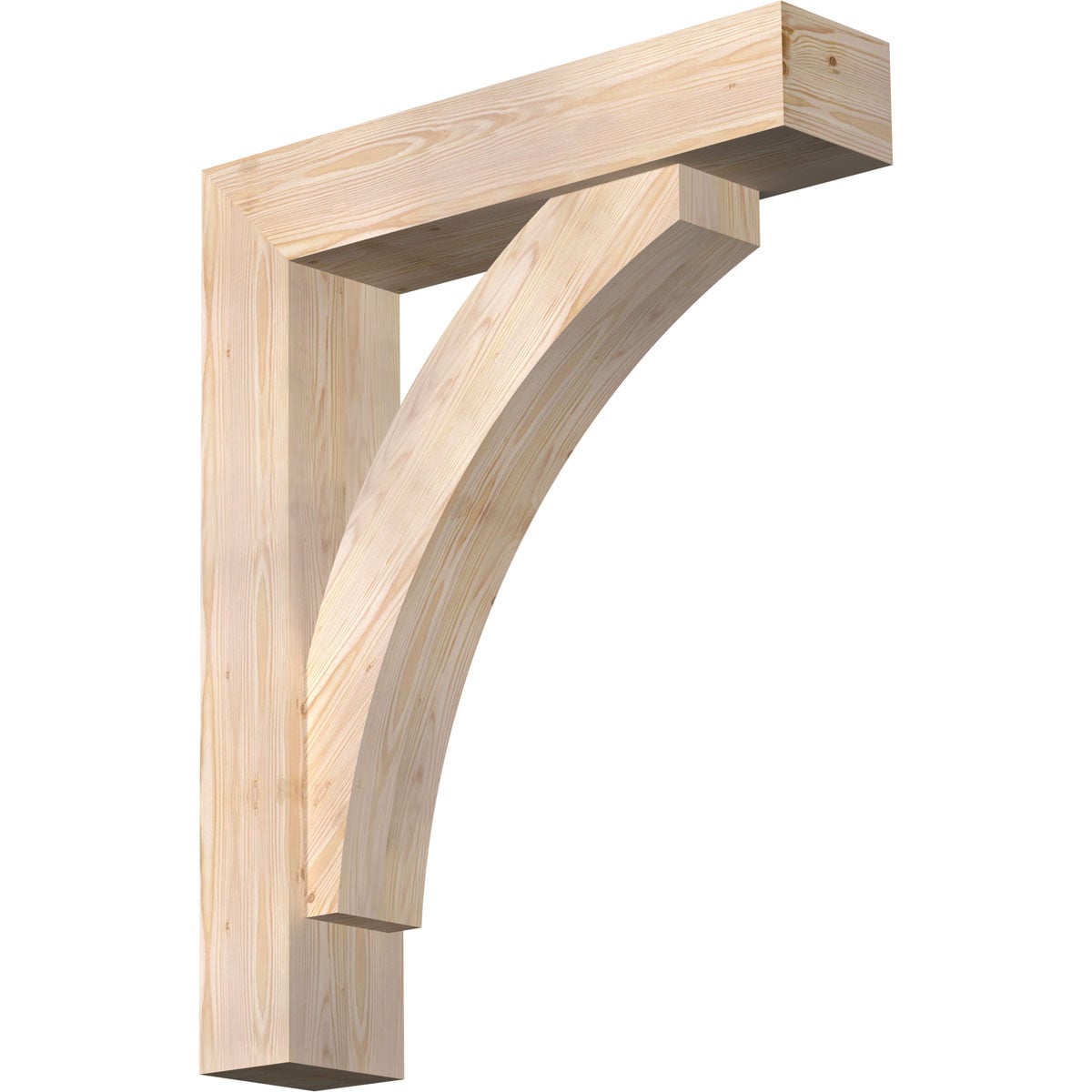 Ekena Millwork 1464195 Thorton Block Smooth Bracket with Offset Brace 7-1/2-in x 34-in x 42-in Douglas fir Brown Wood Standard bracket