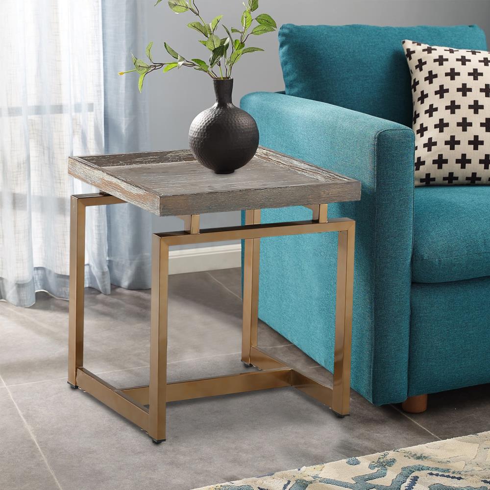 CASAINC WF-ET-1156S End table 18-in W x 20-in H Brown Wood Modern End Table Assembly Required