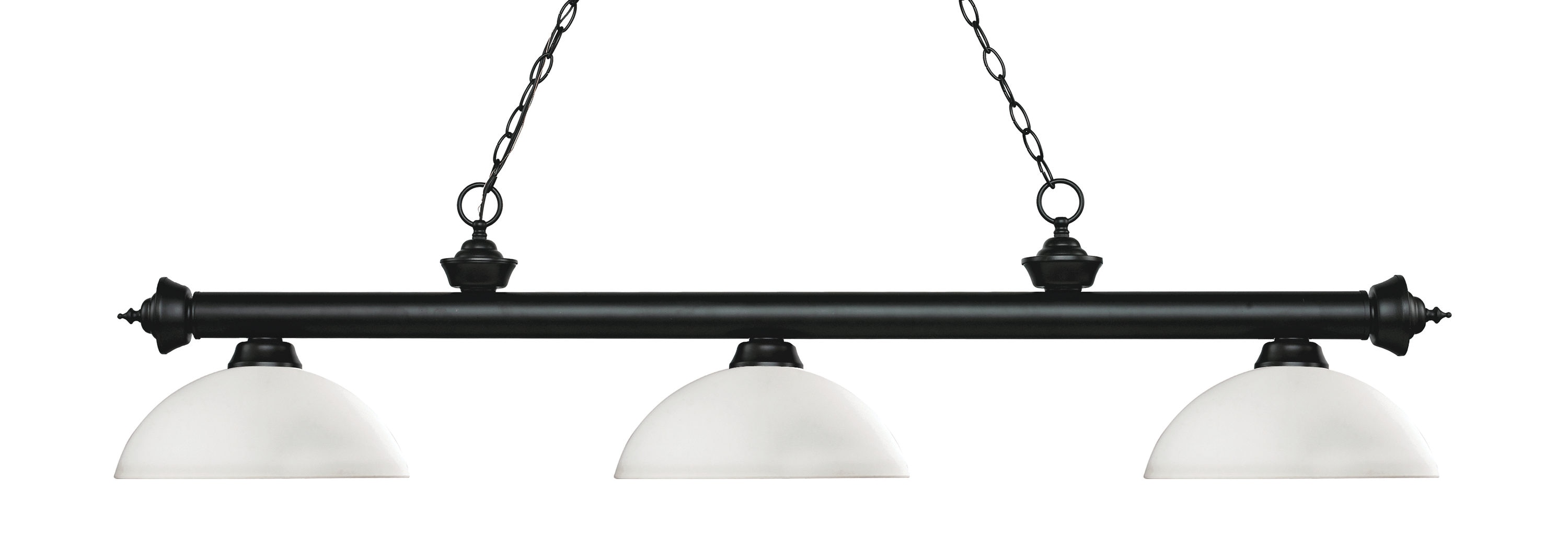 Z-Lite 200-3MB-DMO14 Riviera Matte Black Incandescent Medium base (E-26) Pool Table Lighting