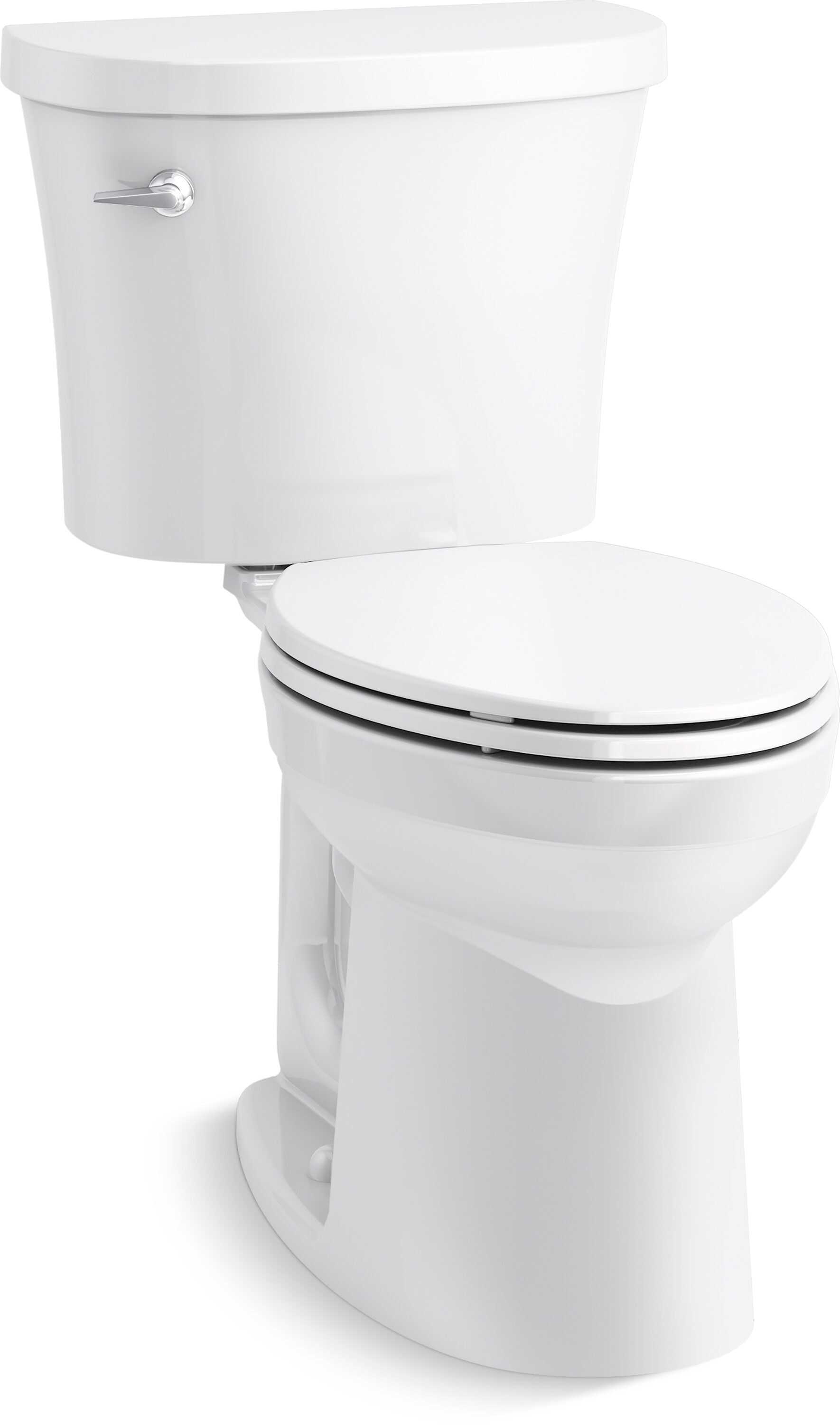KOHLER K-26077-0 Kingston White Single Elongated Chair height Soft Close 2-piece Toilet 12-in Rough-In WaterSense 1.28 GPF
