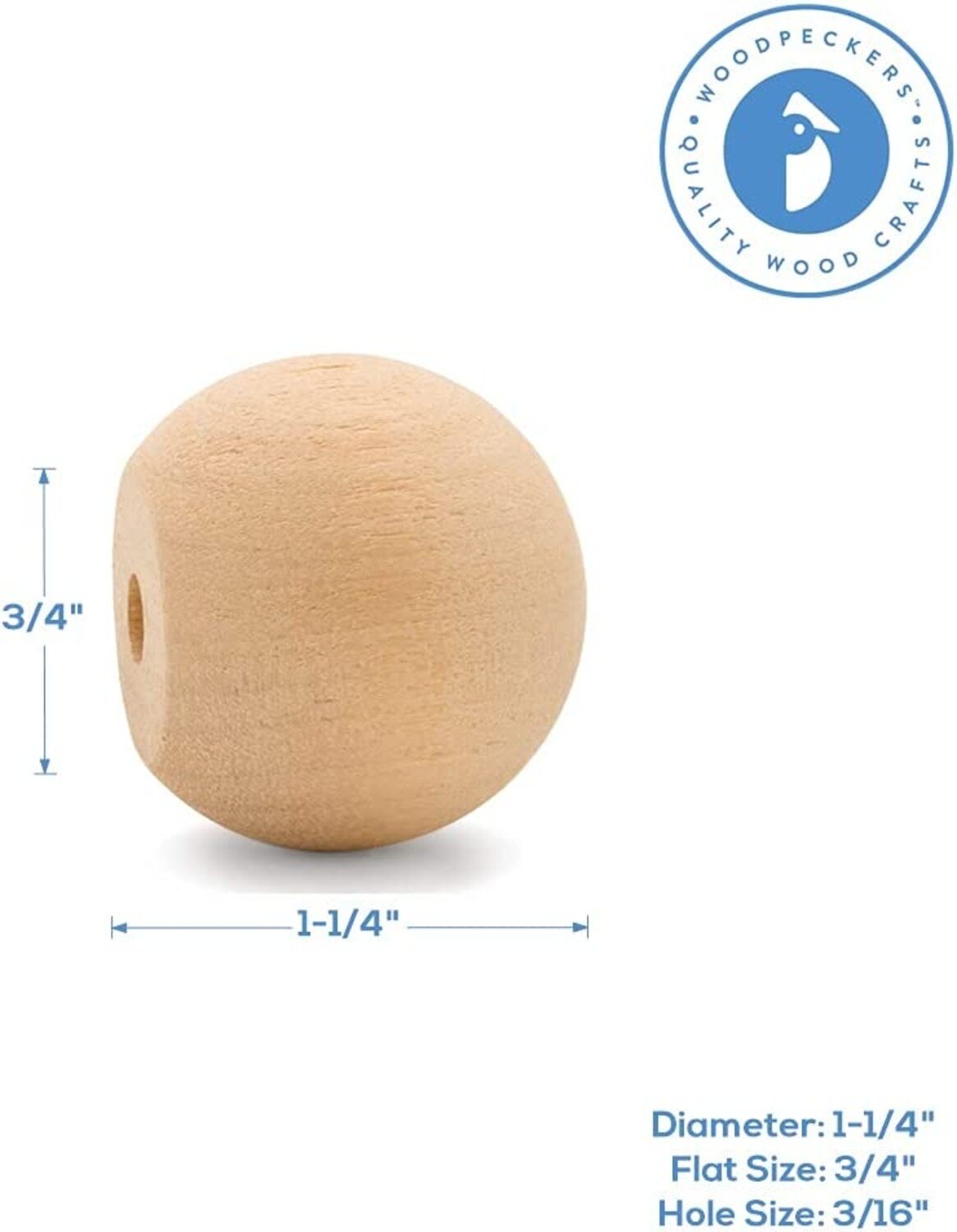 3-1/2 inch Round Wooden Balls for Crafts Bag of 3 Unfinished and Smooth  Round Birch Hardwood Balls and Wooden Spheres by Woodpeckers