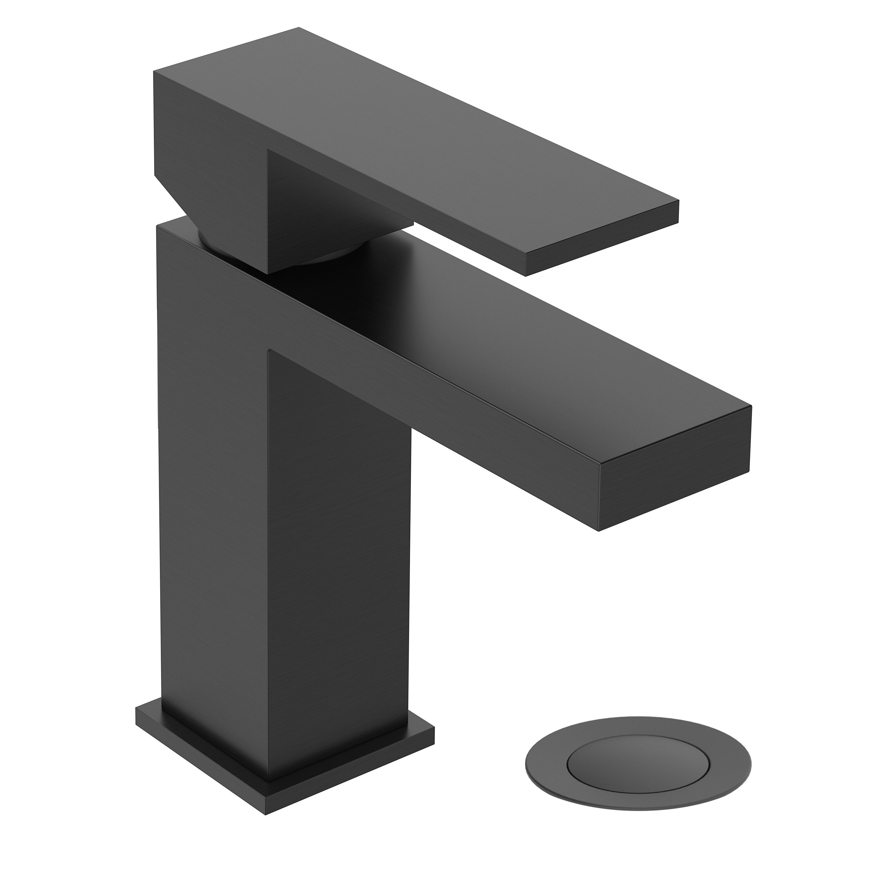 Symmons SLS3612MBPP Duro Matte Black Single hole 1-handle WaterSense High-arc Commercial/Residential Handle Bathroom Sink Faucet with Drain