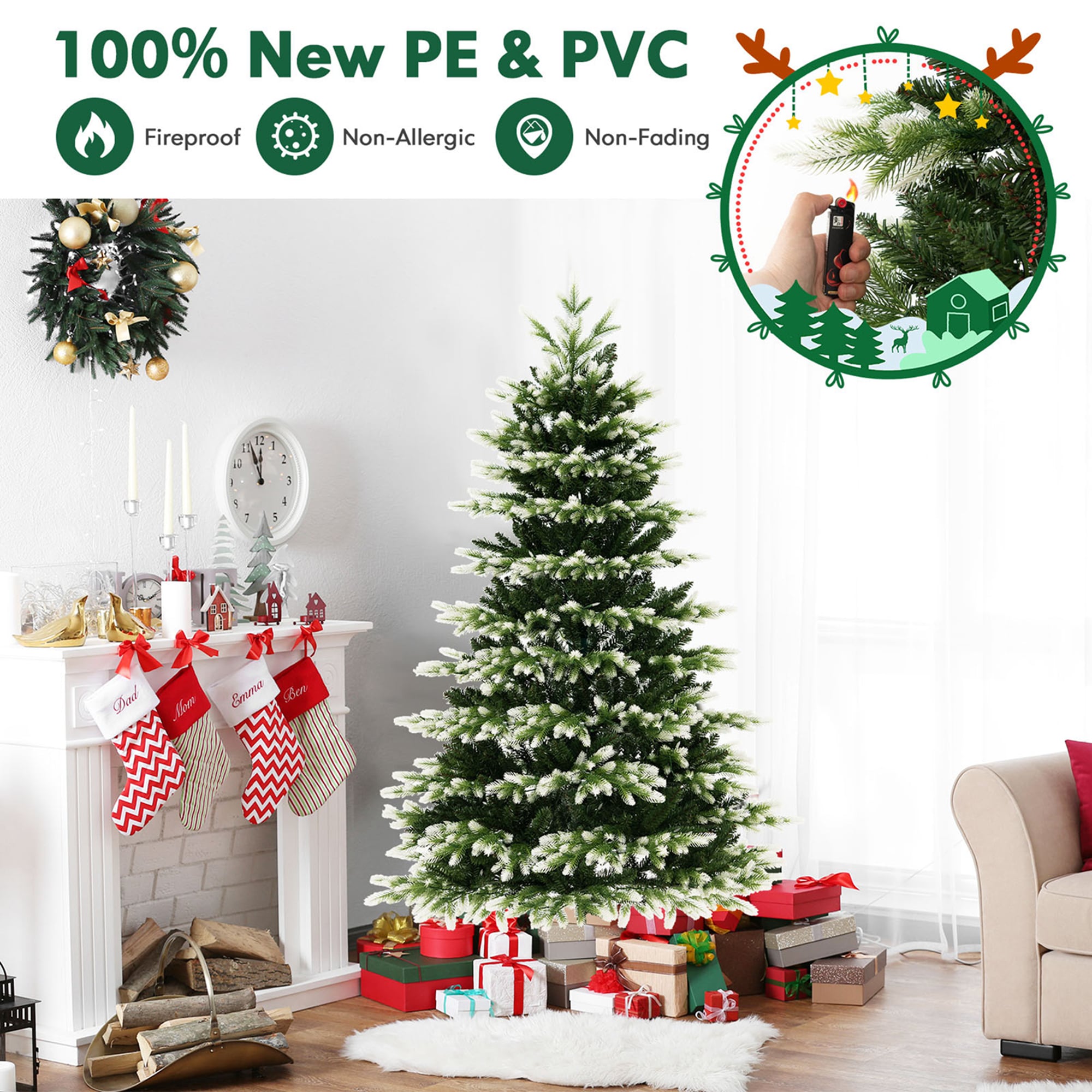 Costway LWS00766 Artificial-Christmas-Trees - View #5