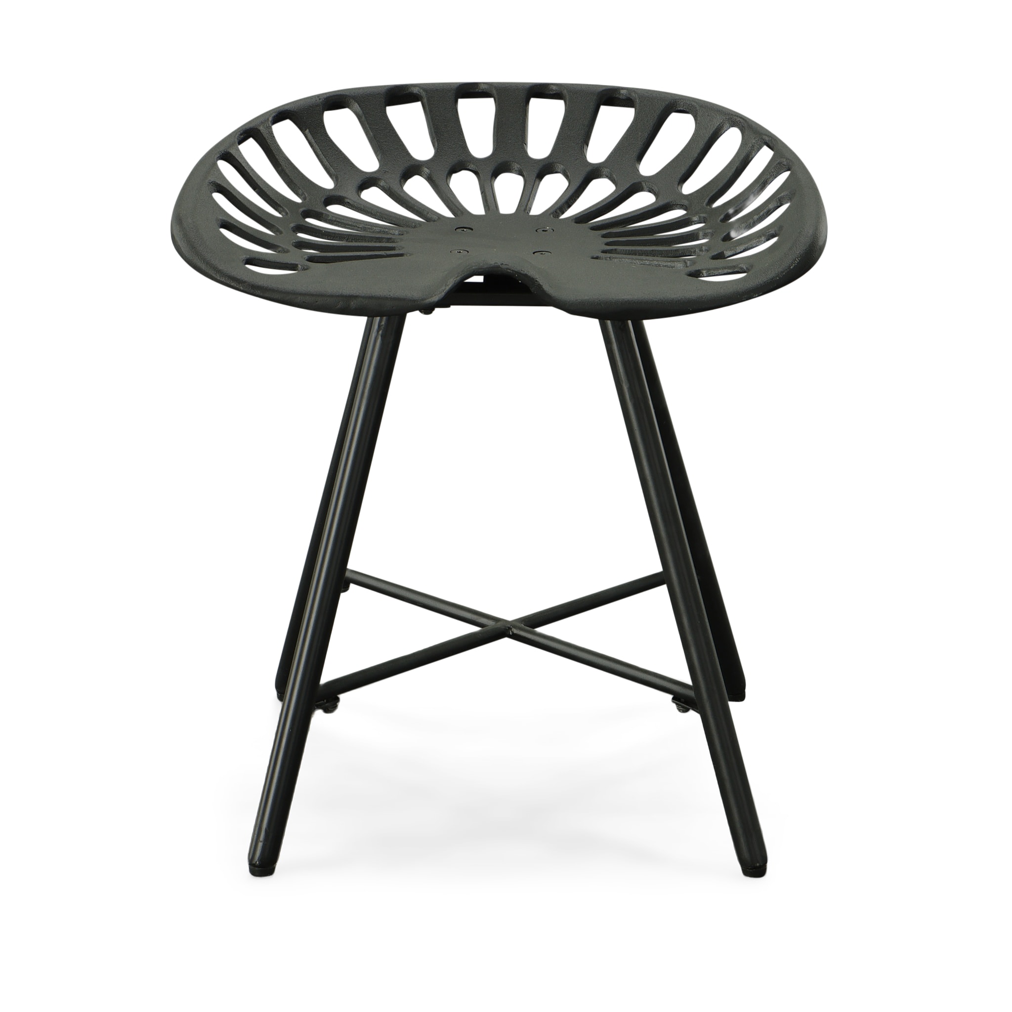 Jace Black Cast Iron Tractor Seat Fireside Bench