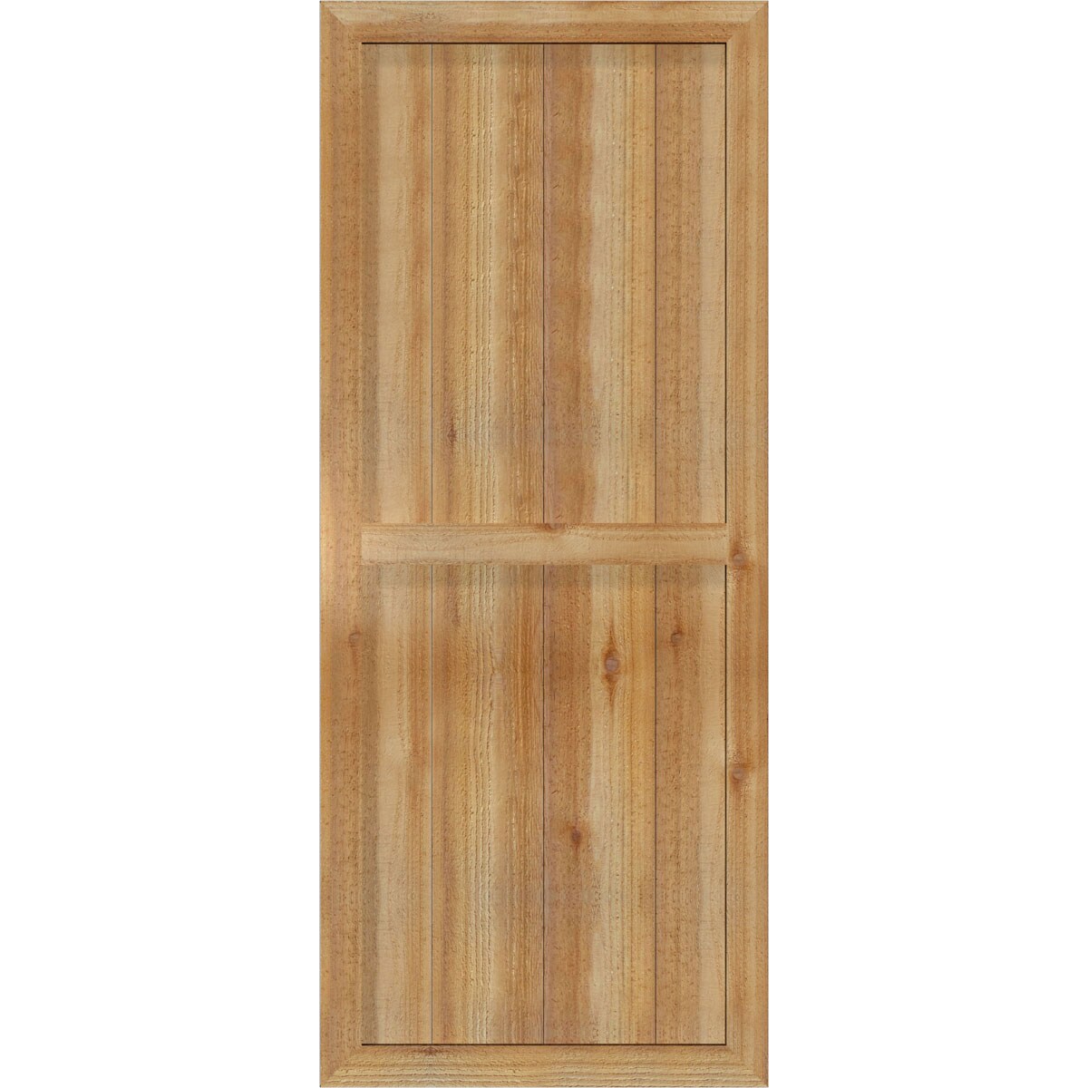 Ekena Millwork RBF06S21X052RWR 21.5-in W x 52-in H Unfinished Paintable/Stainable Board and batten Framed Wood Exterior Shutters ( 2 -Pack )