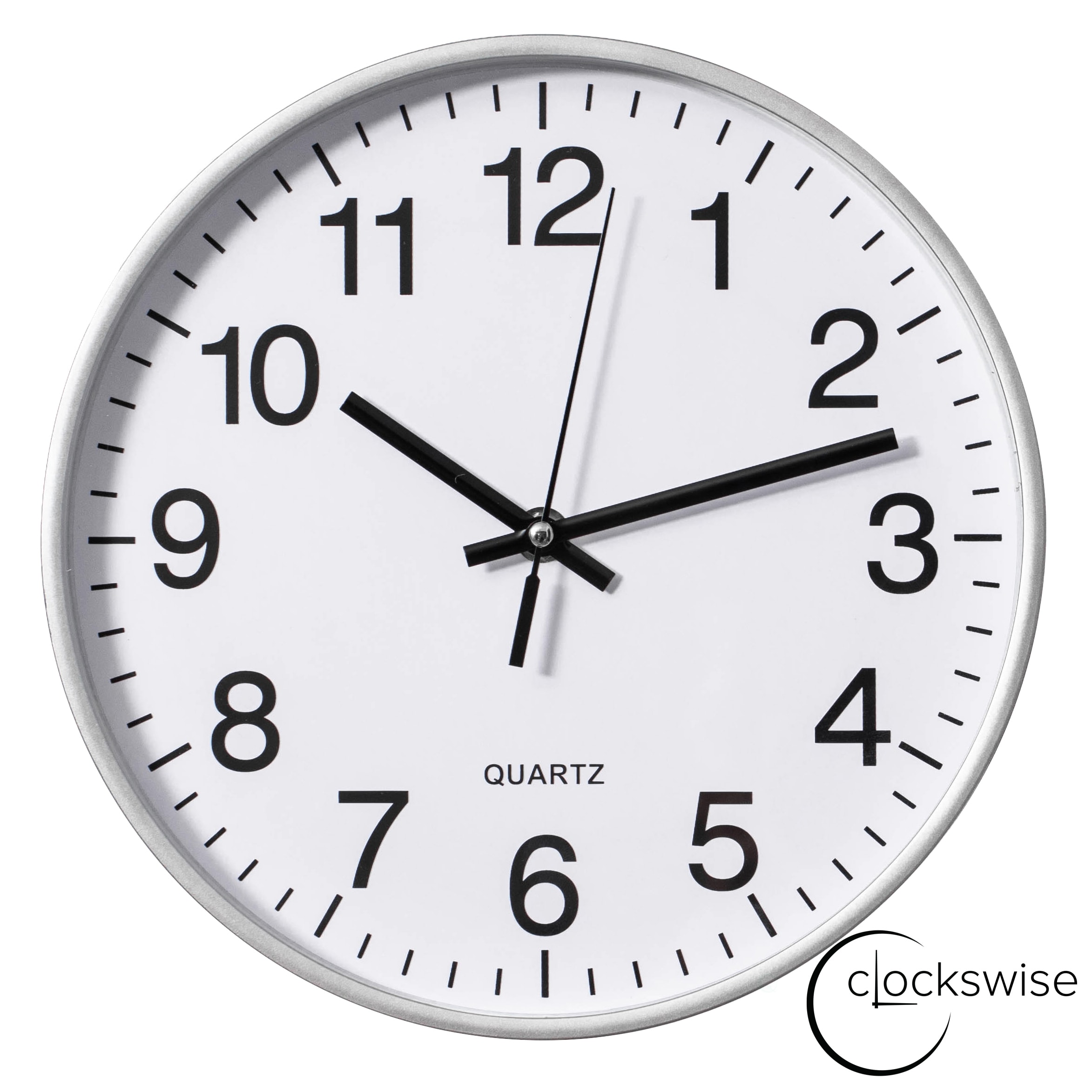 Clockswise QI004744.SI.10 Analog Round Wall Modern