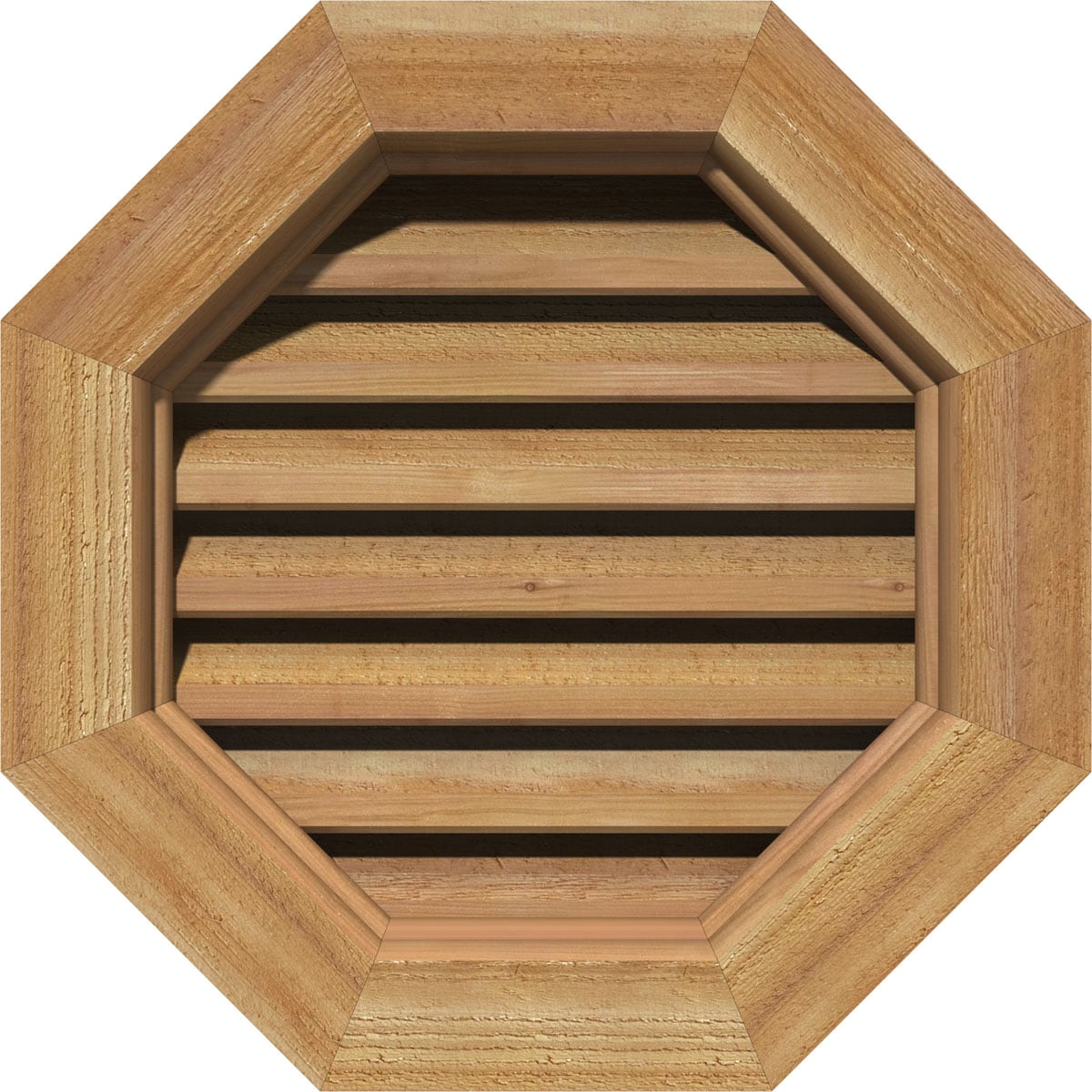 Ekena Millwork GVWOC16X1600RFUWR 16-Inches x 16-Inches Rough Sawn Western Red Cedar Octagon Wood Gable Louver Vent