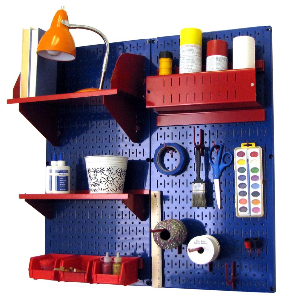 Wall Control 30-CC-200 BUR 18 -Piece Steel Pegboard multi-tool rack in Blue 32-in W x 32-in H