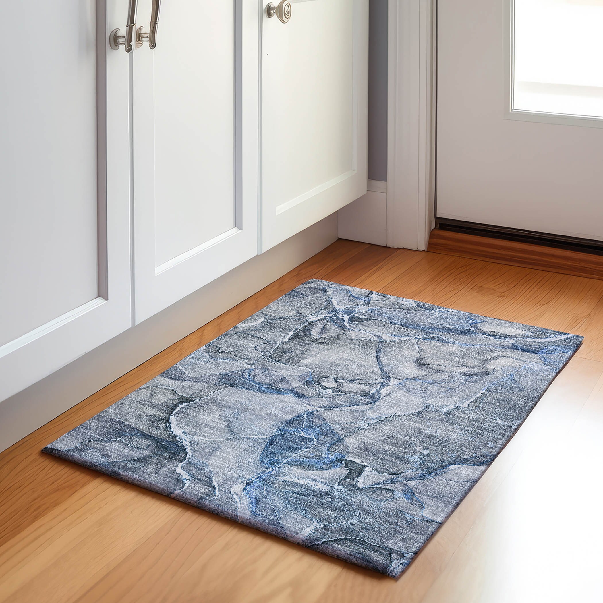 Addison Rugs AMF510TE2X8 Mayfield AMF510TE 2 x 7 (ft) Loomed Polyester Teal Rectangular Indoor Abstract Machine washable Area rug