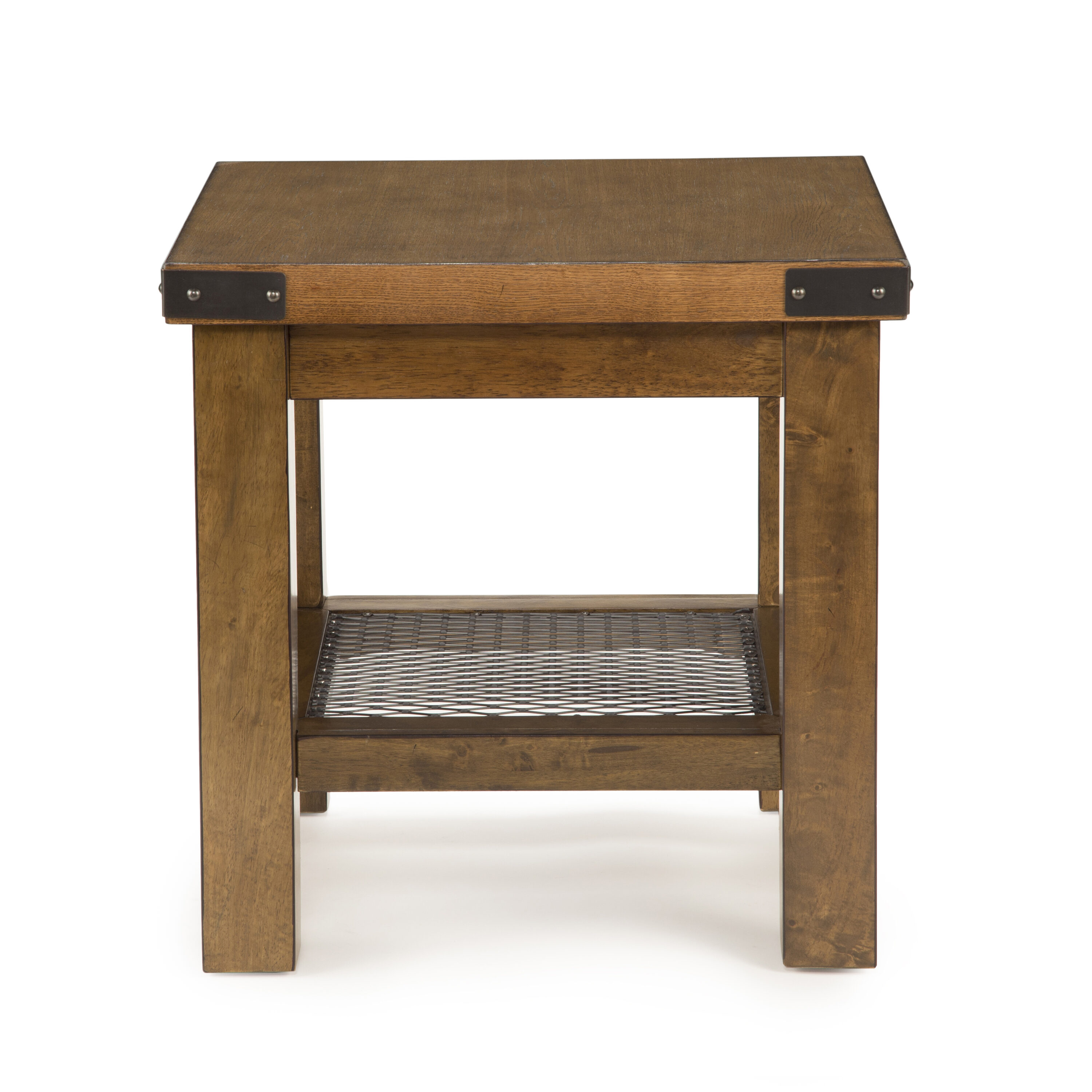 Steve Silver HA150E 24-Inches W x 24-Inches H Oak Brown Wood Square Rustic End Table Assembly Required
