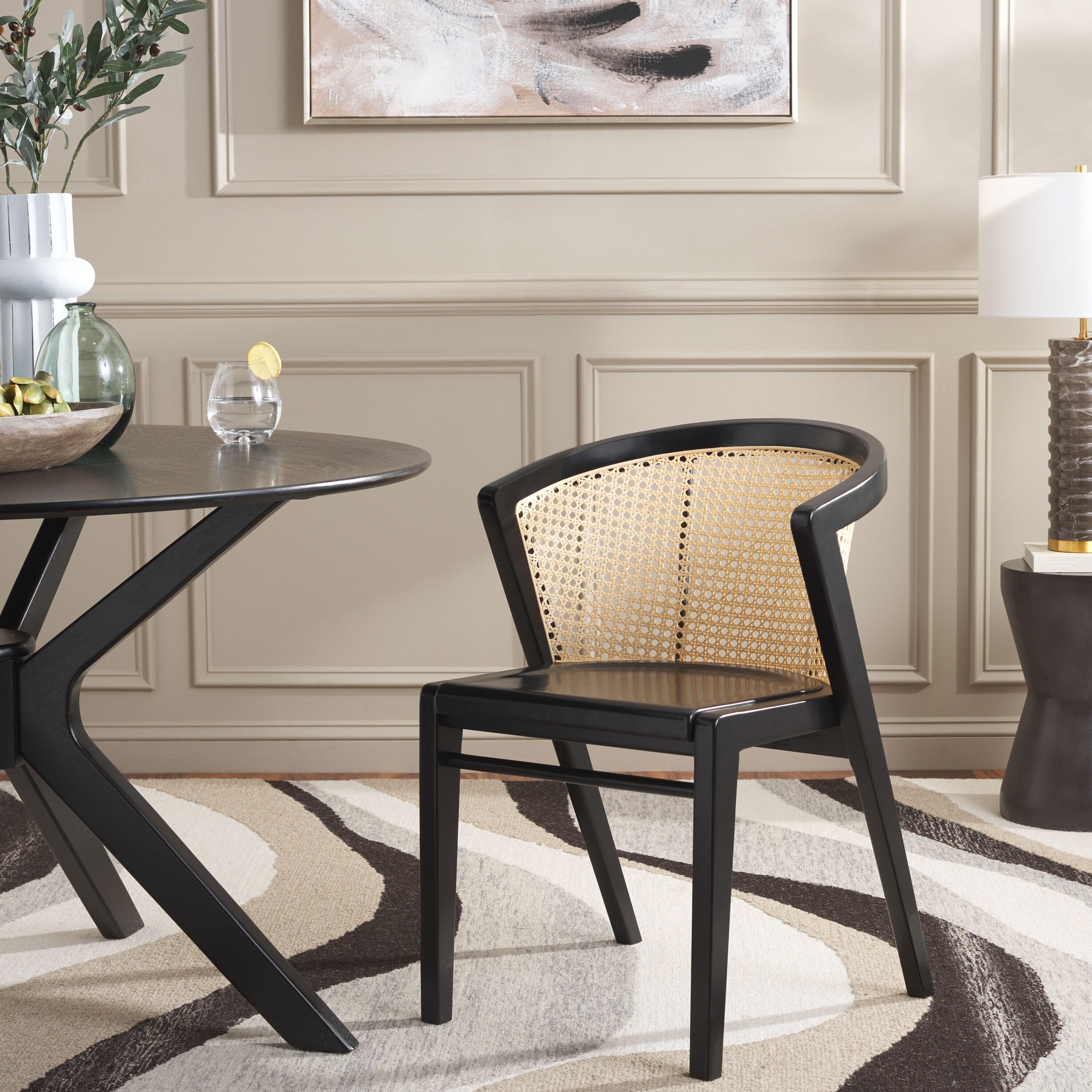 Safavieh Edan Contemporary/Modern Dining Arm Chair (Wood Frame) in the ...