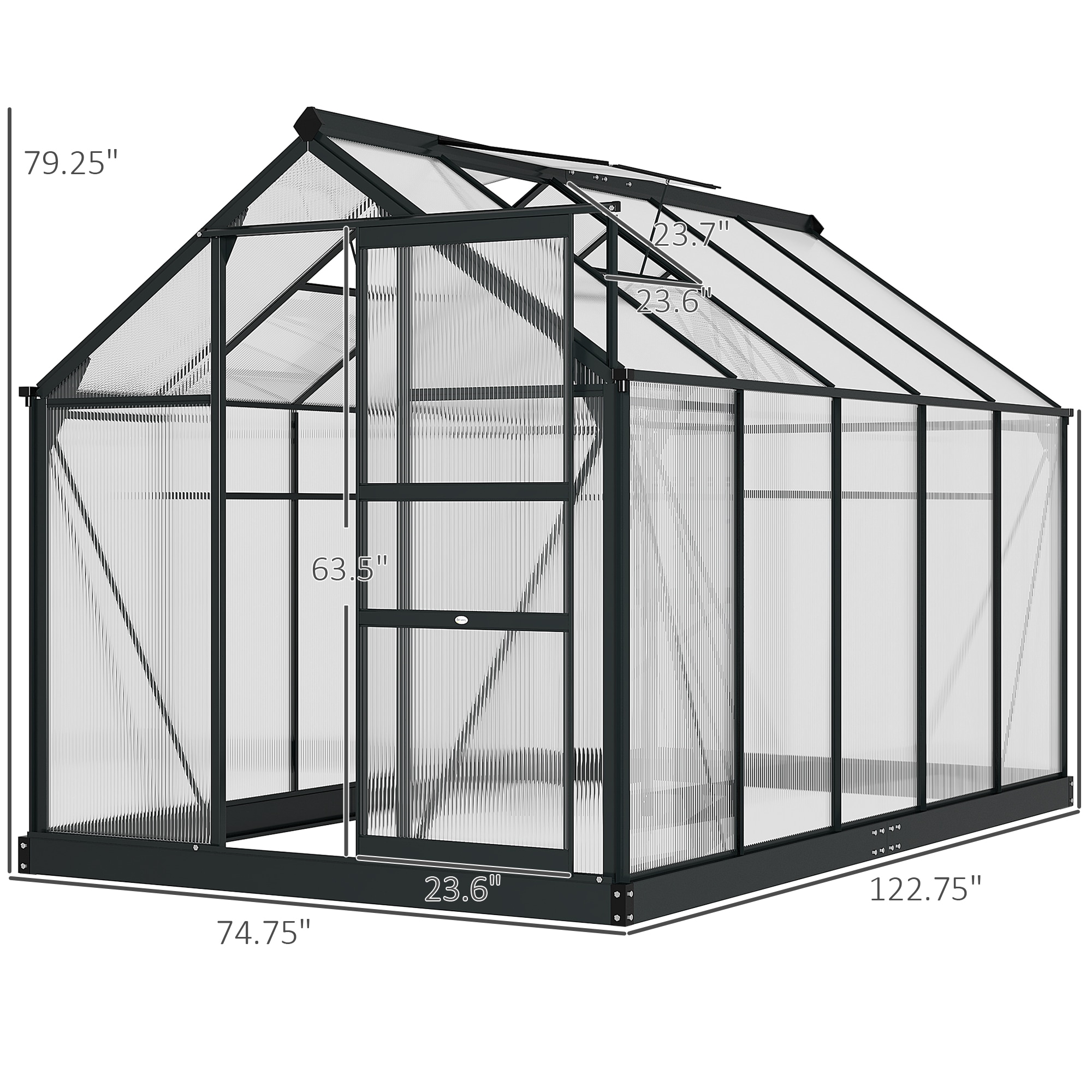 Outsunny 845-059V01GY greenhouses - View #3