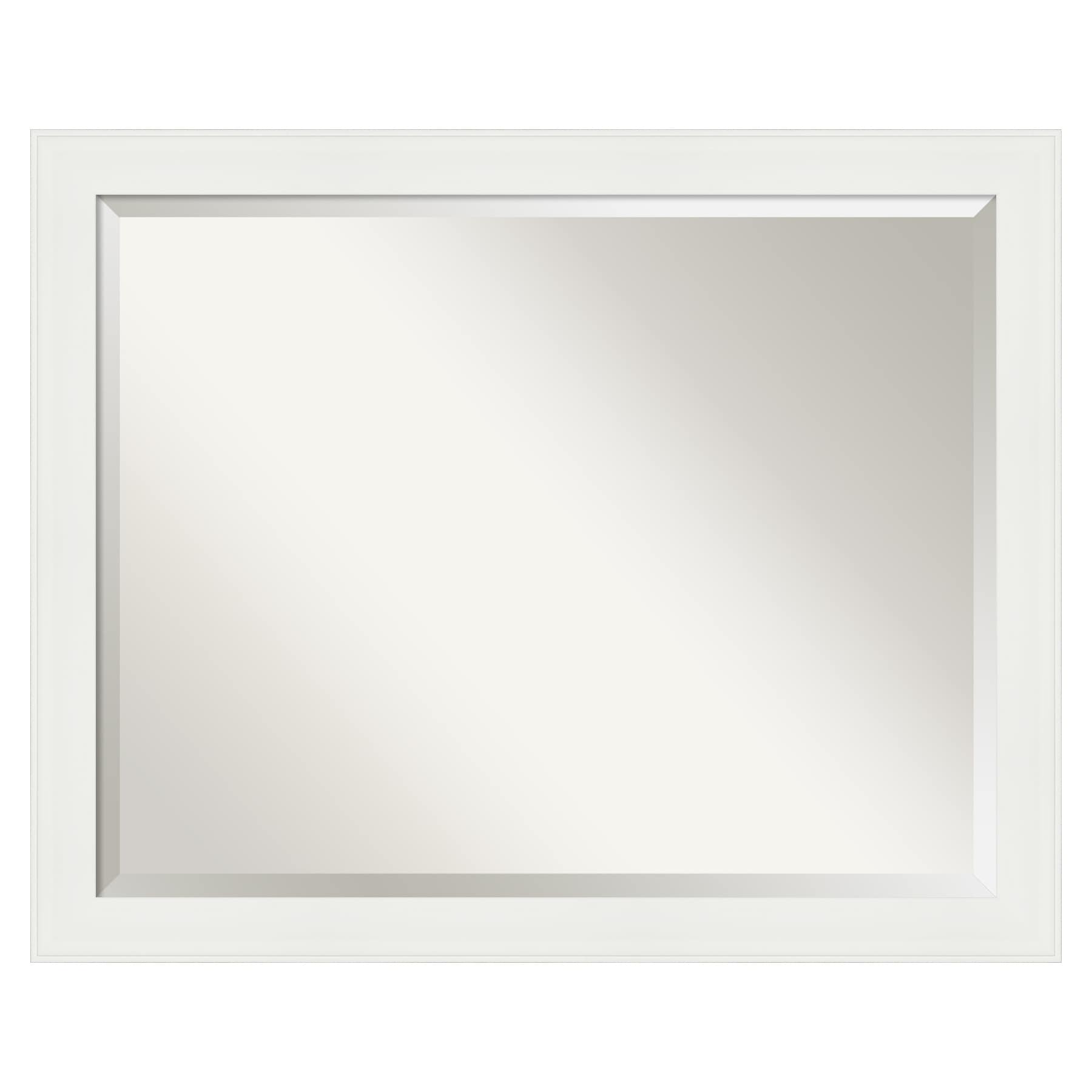 Amanti Art Vanity White 31.38-in W x 25.38-in H Matte White Framed Wall  Mirror in the Mirrors department at