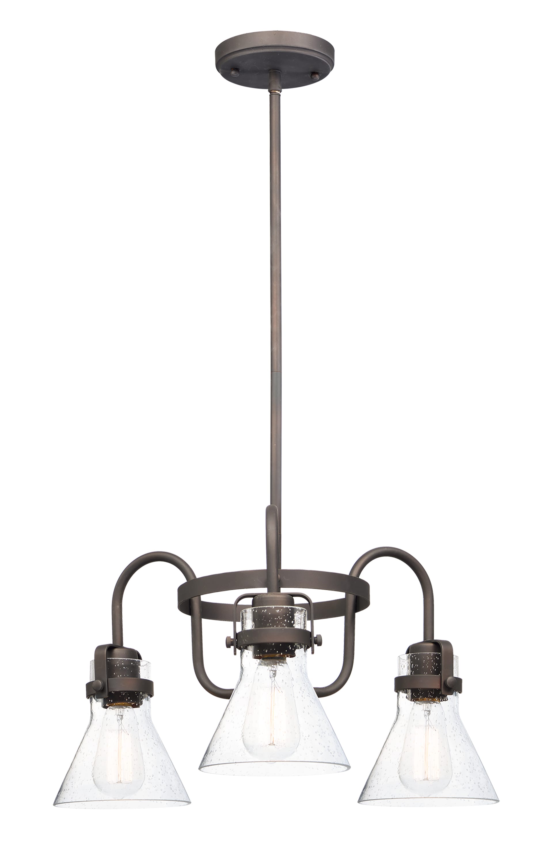 Maxim Lighting 26116CDOI Seafarer 3 -Light Oil-rubbed Bronze Coastal For Use in Bedrooms, Dining Rooms, Foyers, Kitchens, Living Rooms Chandelier