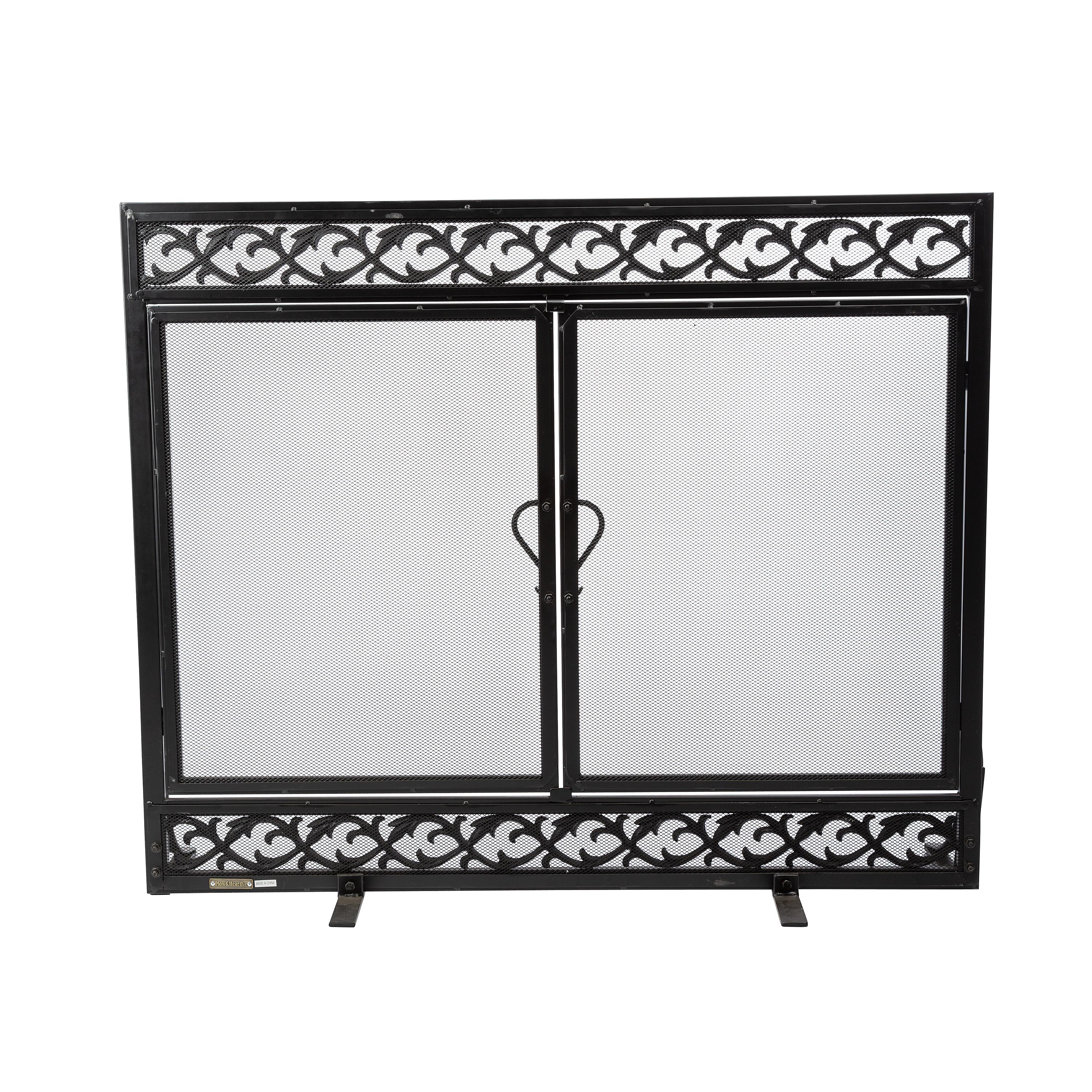 Evergreen 13400 BK Black 30-in to 37-in W x 25-1/2-in to 32-1/2-in H (Medium) Cabinet-style Fireplace Doors with Clear Glass