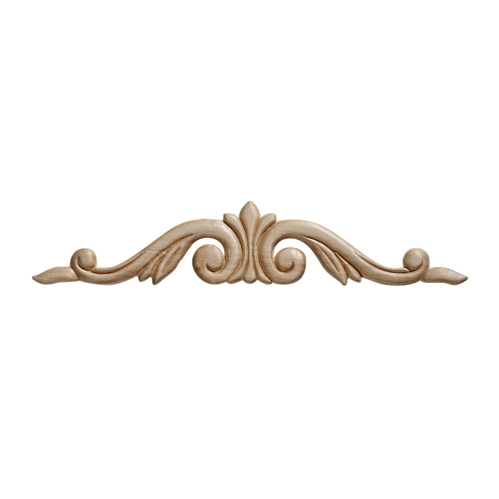 Ornamental Mouldings EV3095PKWHW 12-in W x 2.25-in H Leaf Unfinished Applique