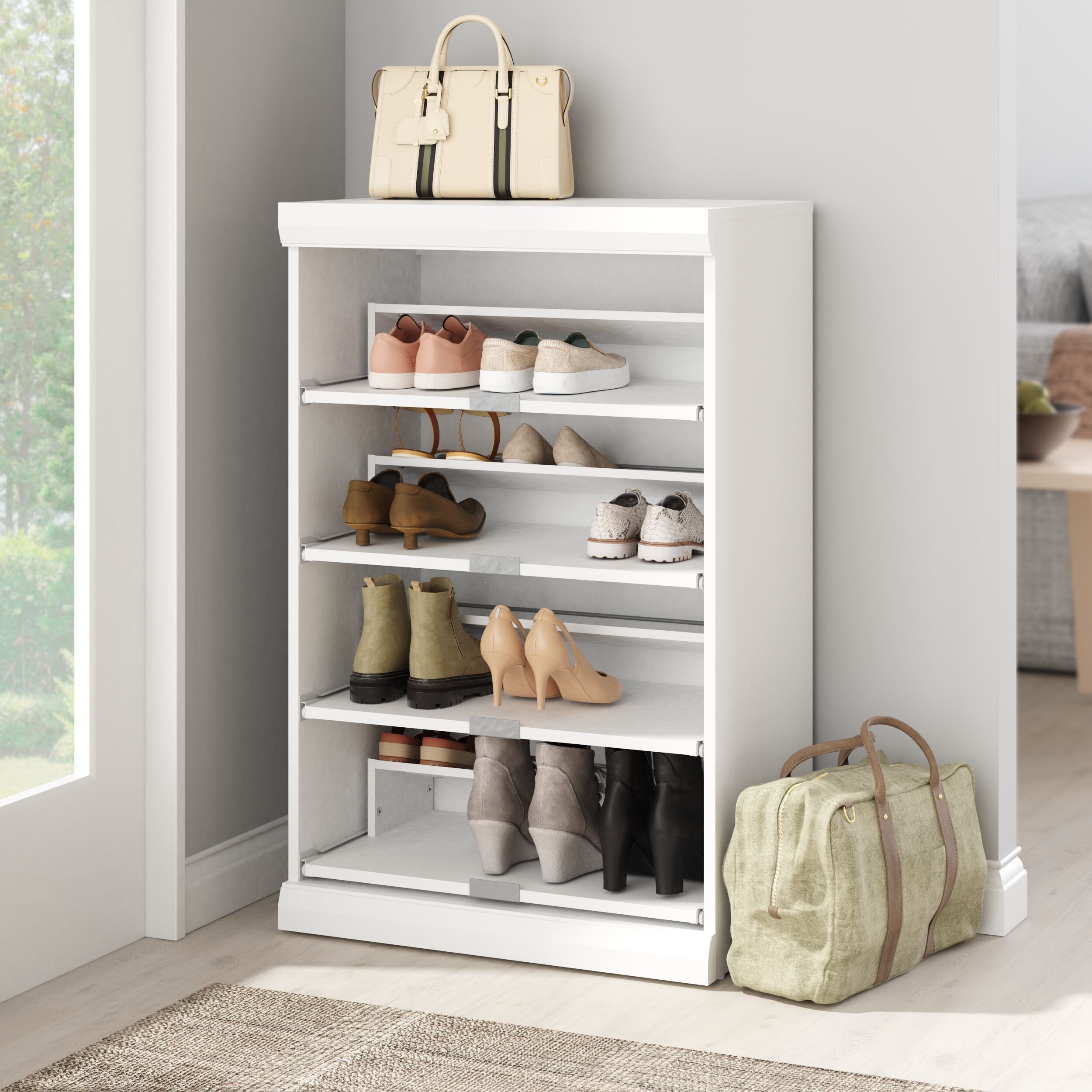 ClosetMaid Mosaics 25.5-in to 25.5-in W Shoe Shelf Base Unit White ...