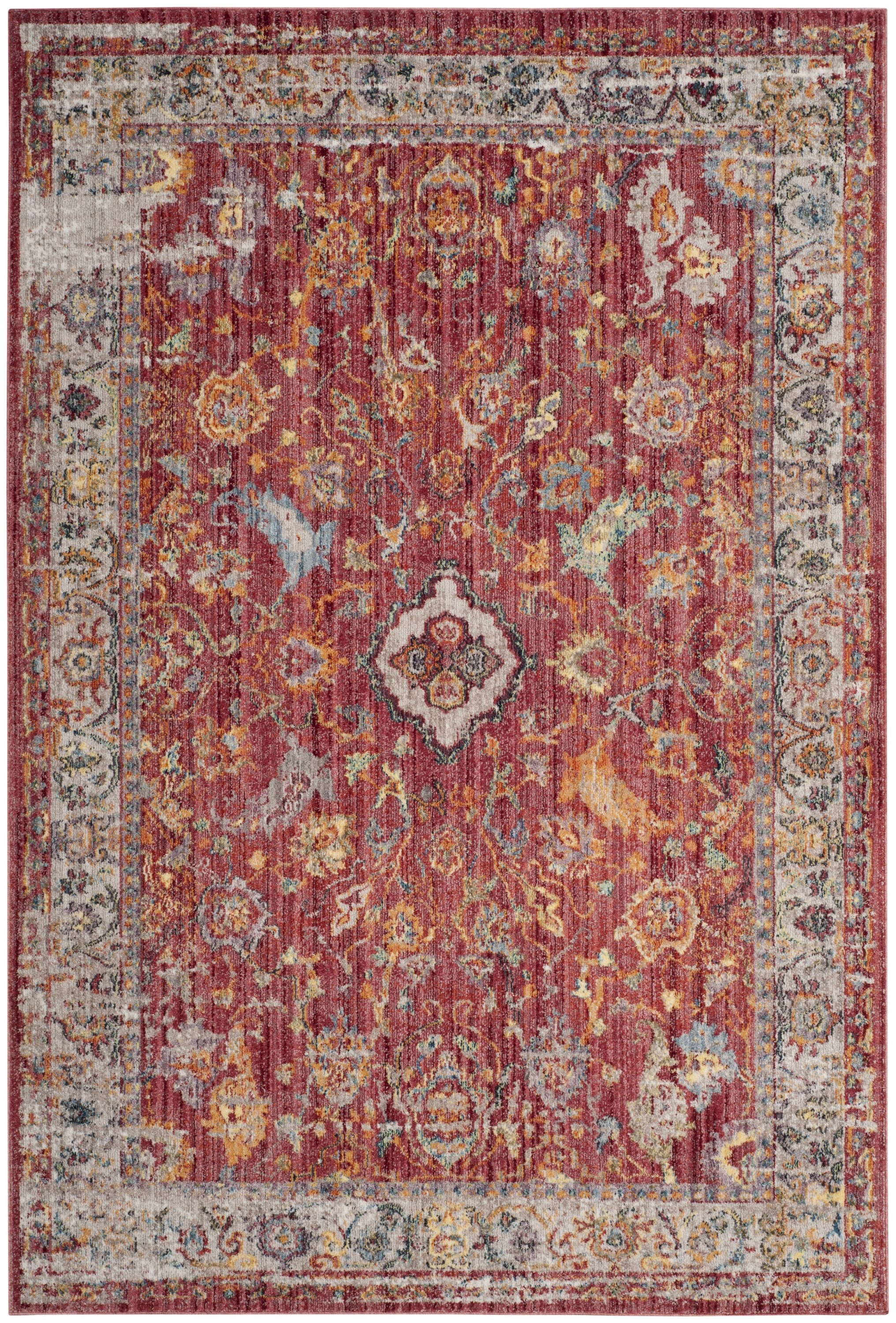 Safavieh BTL361R-6 Bristol Mellila 6 x 9 (ft) Loomed Polyester Rose/Light Gray Rectangular Indoor Distressed/Overdyed Vintage Area rug