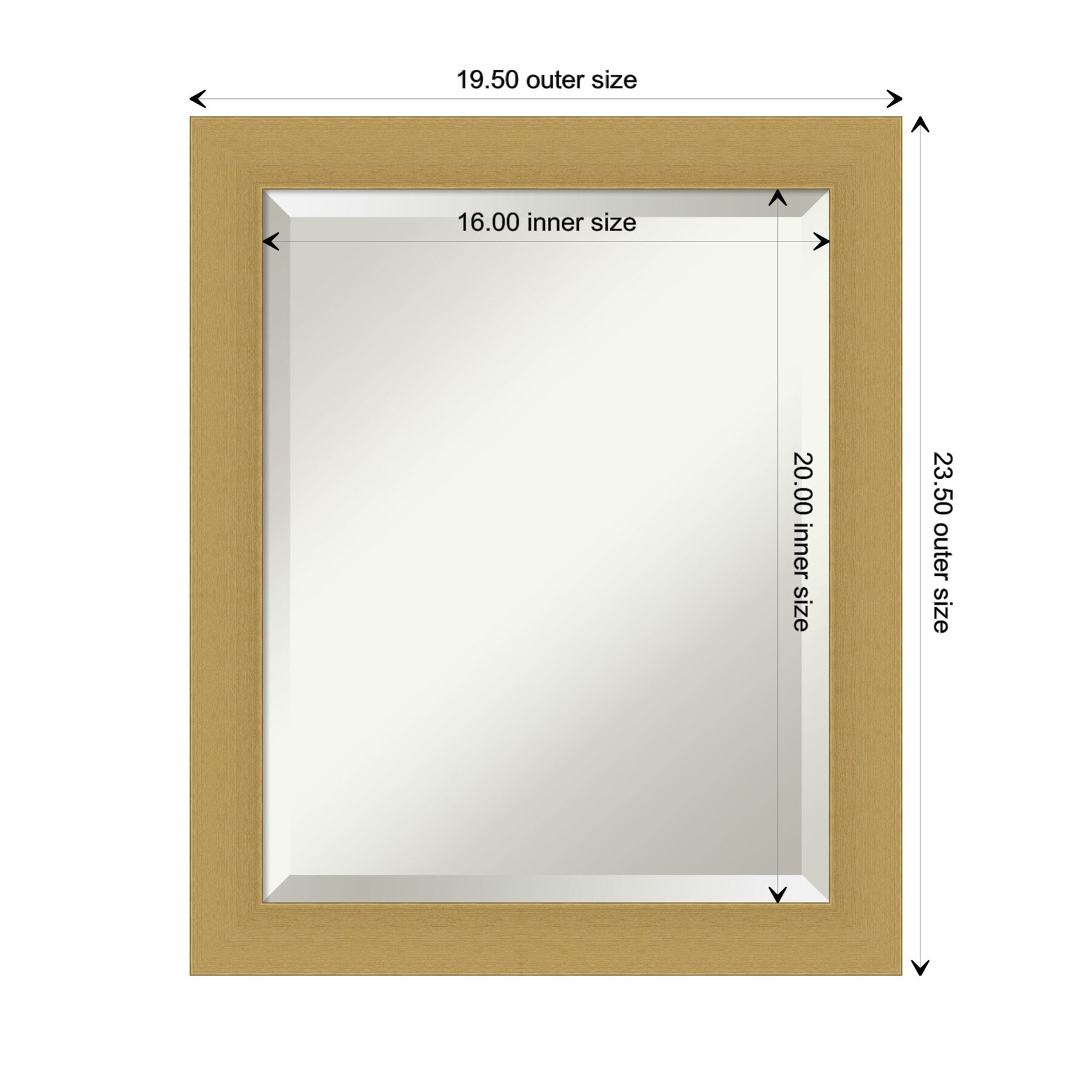 Grace Brushed Gold 19.5 x 23.5 Inch Beveled Wall Mirror