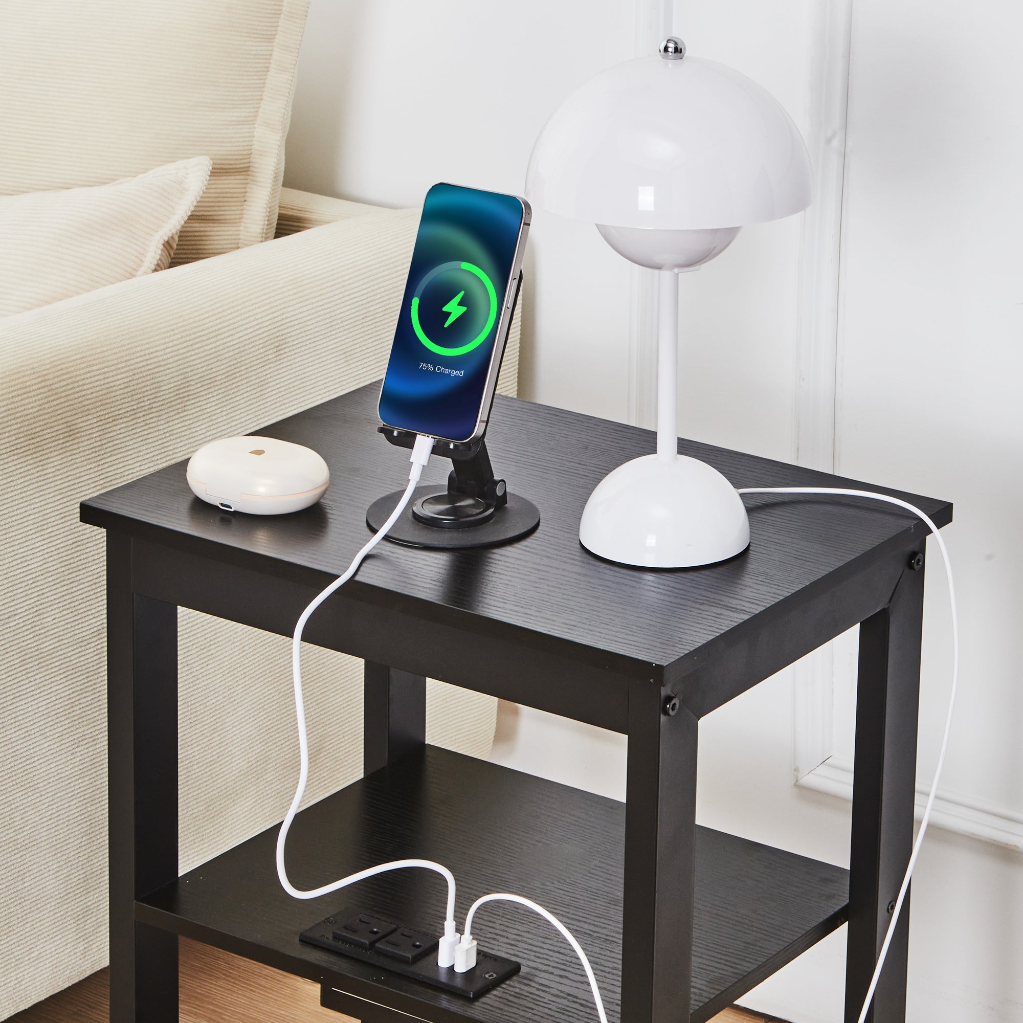 Vecelo LOE-MX-CT06-BLK End-Tables - View #2