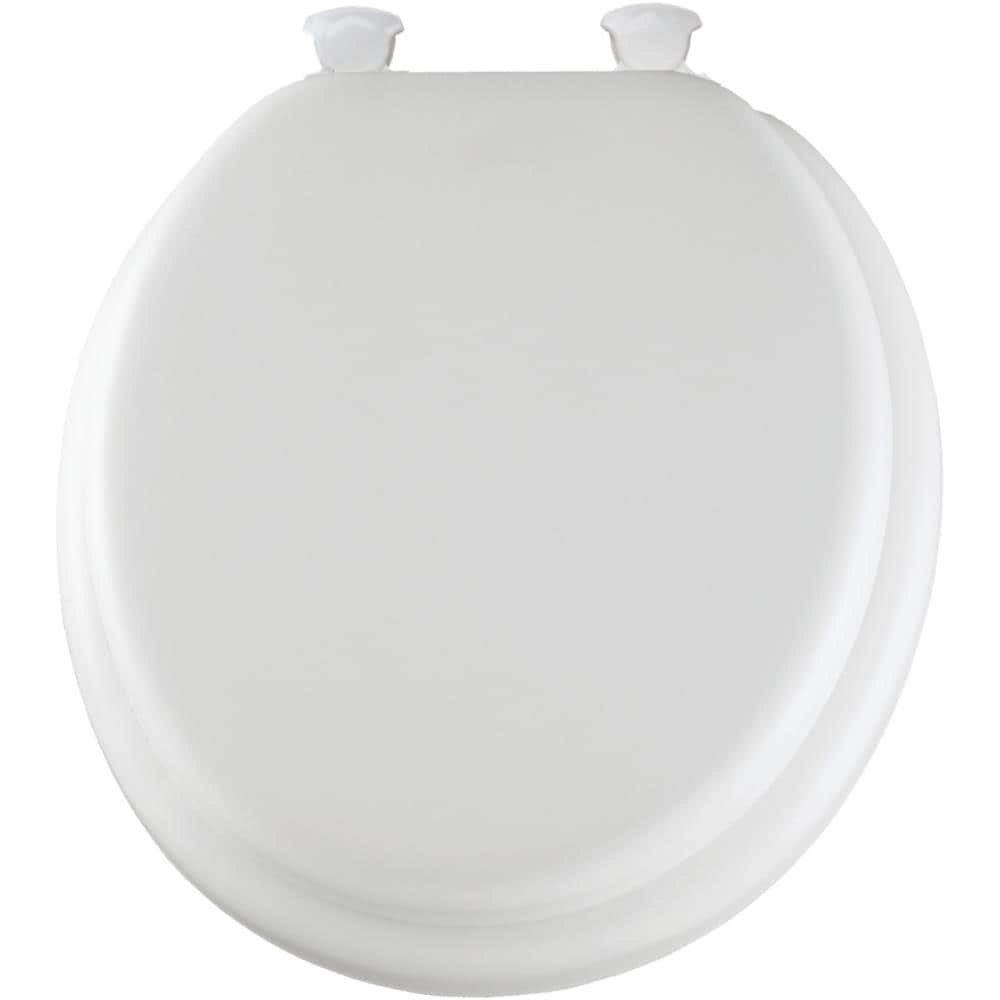 MAYFAIR Round Soft Toilet Seat Easily Removes Padded Wood Core Various Colors 