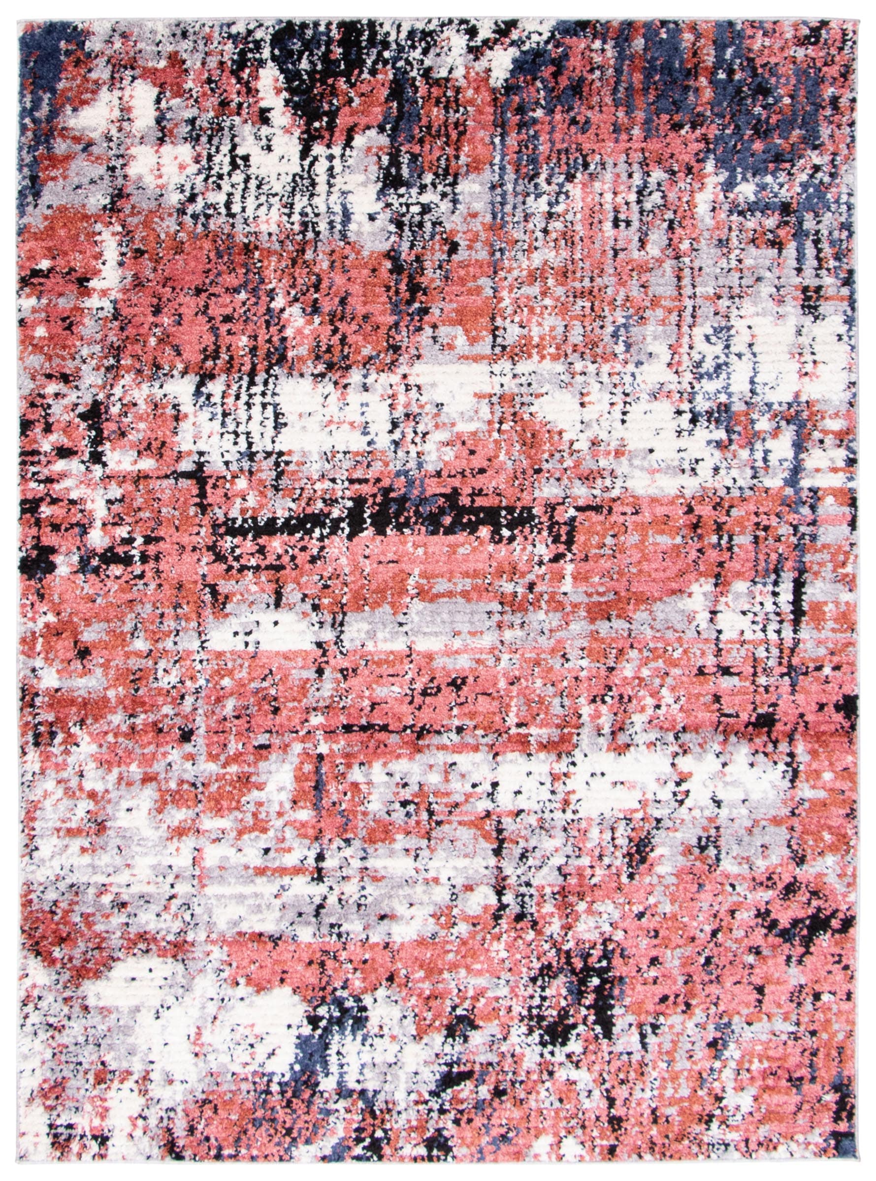 ECARPETGALLERY 358415 8 x 10 (ft) Polyester Pink Rectangular Indoor Abstract Area rug