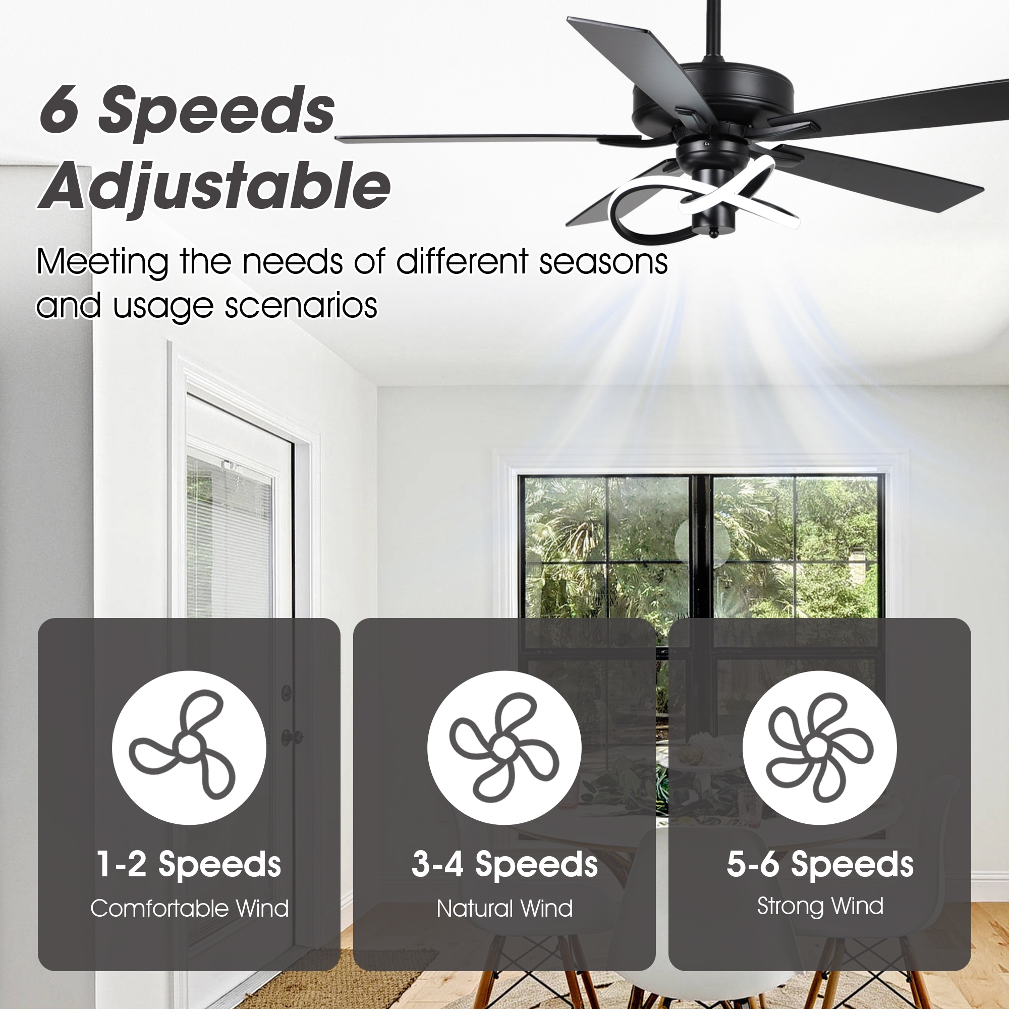 IHOMEadore MDF6001BK Ceiling-Fans - View #6