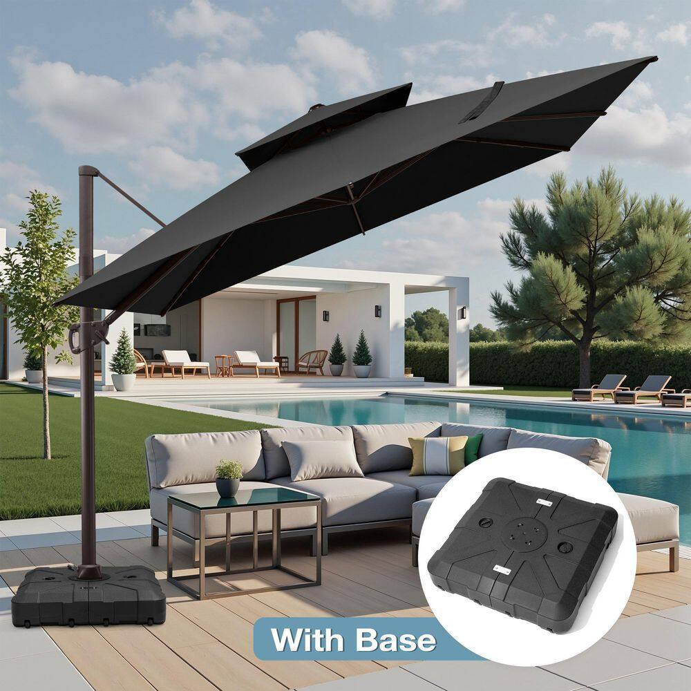 XIZZI 11x11 ft Double Top Cantilever Patio Umbrella with 260 lbs