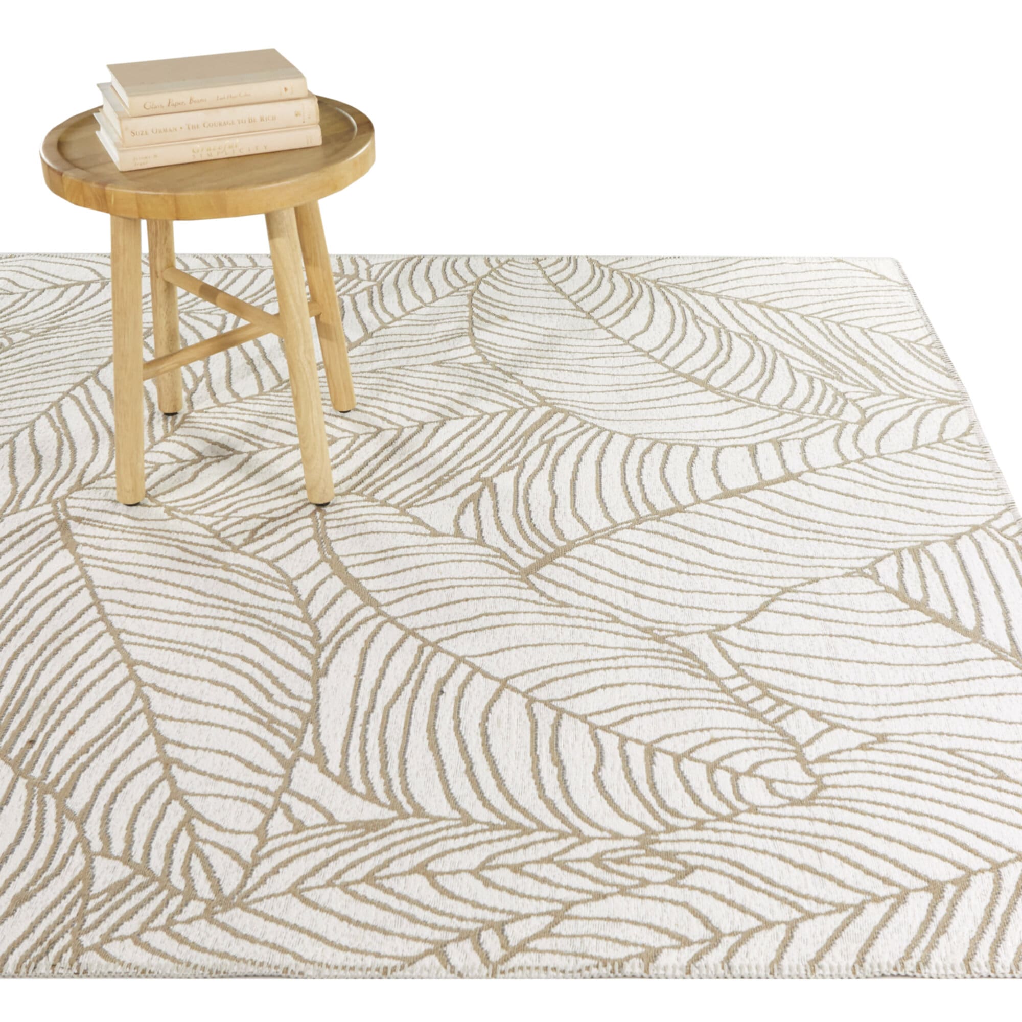 Balta 3122637 7 x 10 (ft) Cotton/Jute/Polyester Tan Rectangular Indoor Geometric Mid-Century Modern Area rug