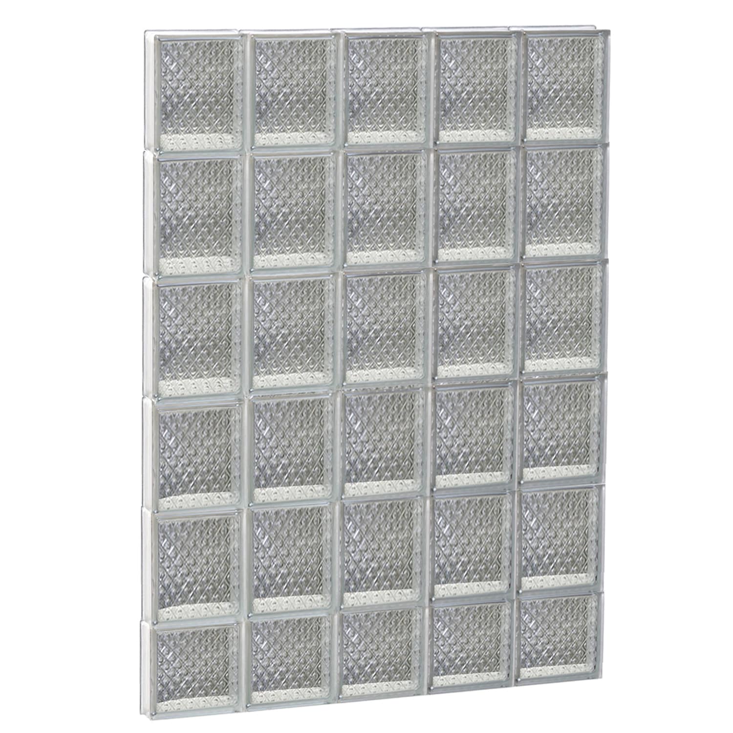 REDI2SET S3046DP Diamond Glass 28-3/4-in x 44-1/2-in Frameless Replacement Glass Block Window