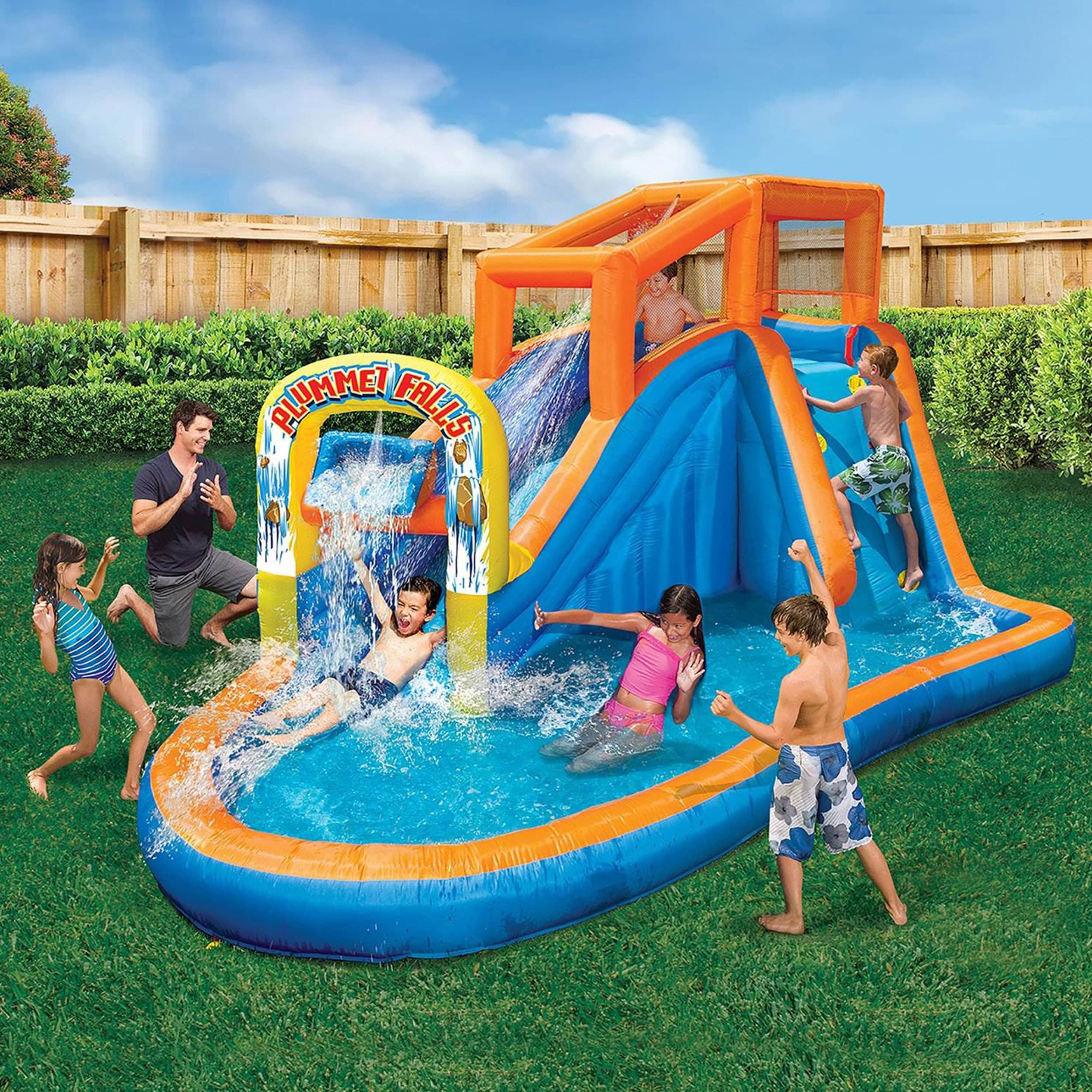 Banzai Inflatable Slide Water Park For Kids, Multicolor, Dura-tech 