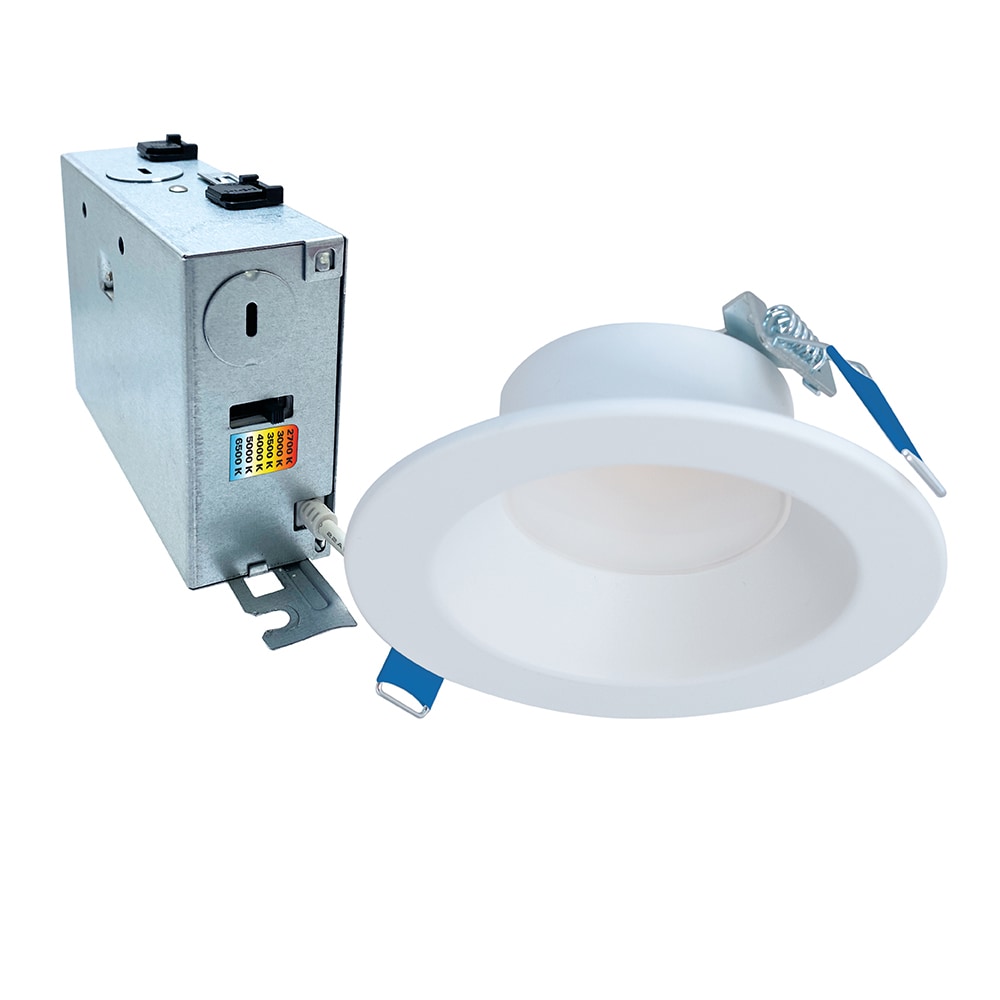 HALO LCR412RD9FSE020 White 4-in 1200 -Lumens Switchable white Round Dimmable LED Canless Wet rated Recessed Downlight