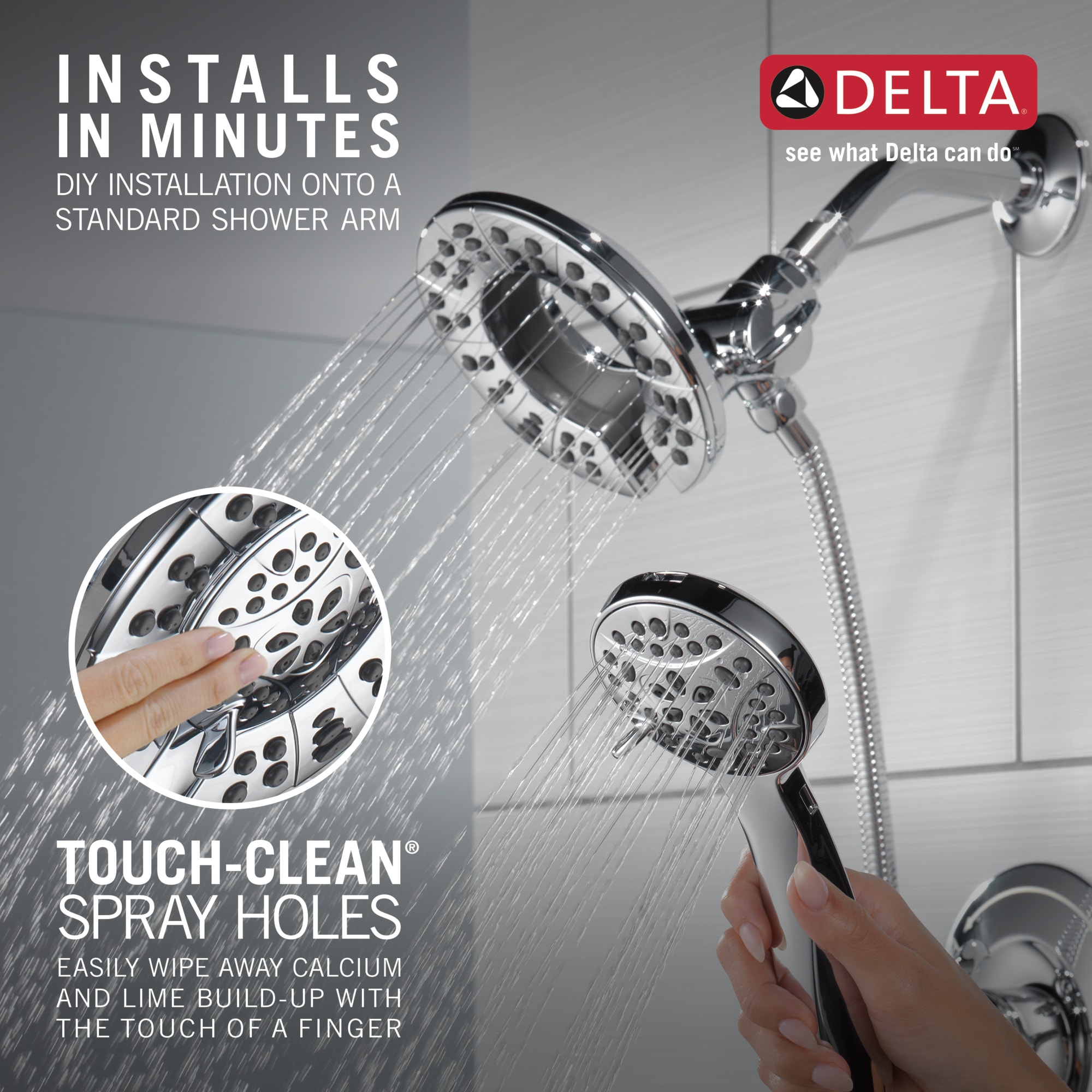 Delta Arvo Chrome 1-handle Multi-function Round Bathtub and Shower ...