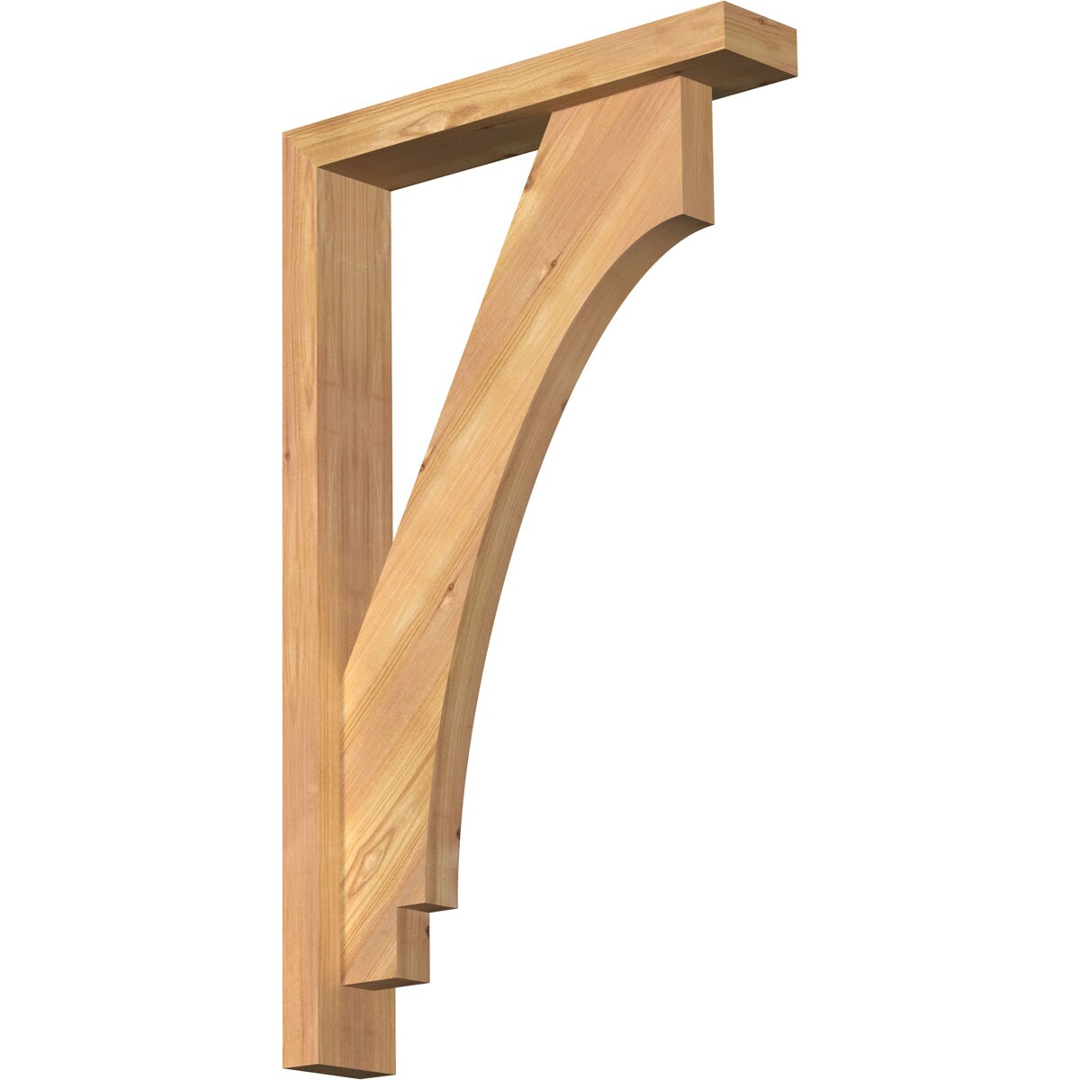 Ekena Millwork 1462715 Imperial Block Smooth Bracket with Offset Brace Western Red Cedar Wood Standard Bracket