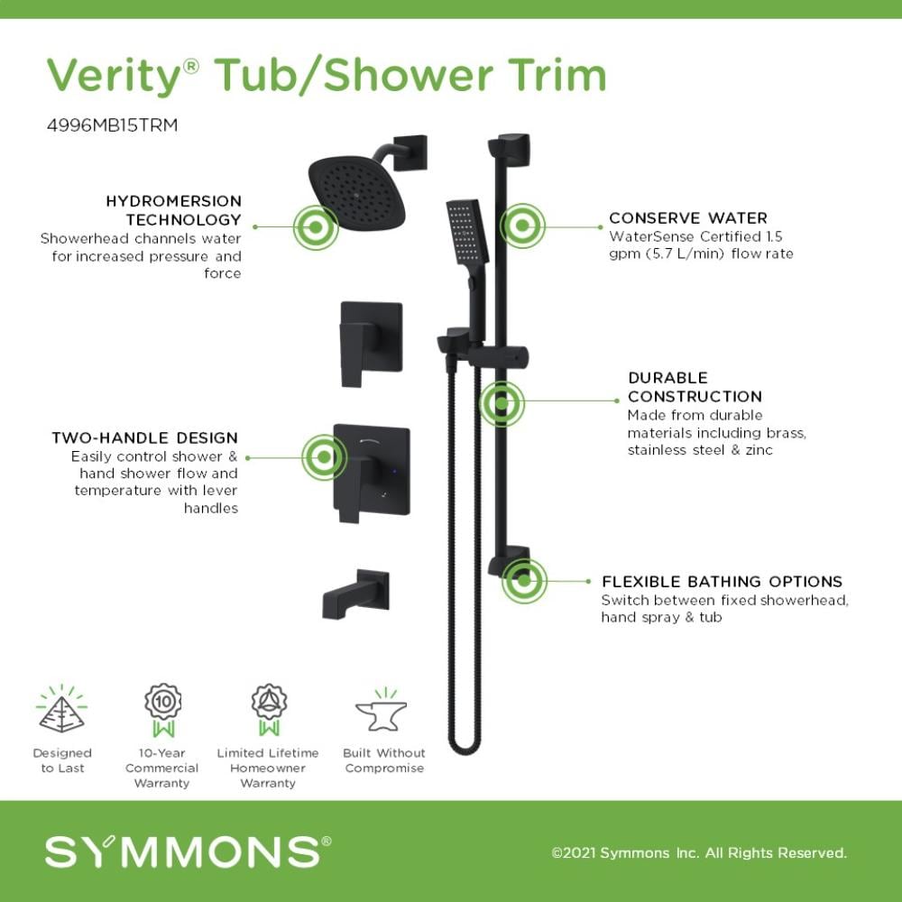 Symmons 4996MB15TRM Tub-Shower-Faucets - View #3